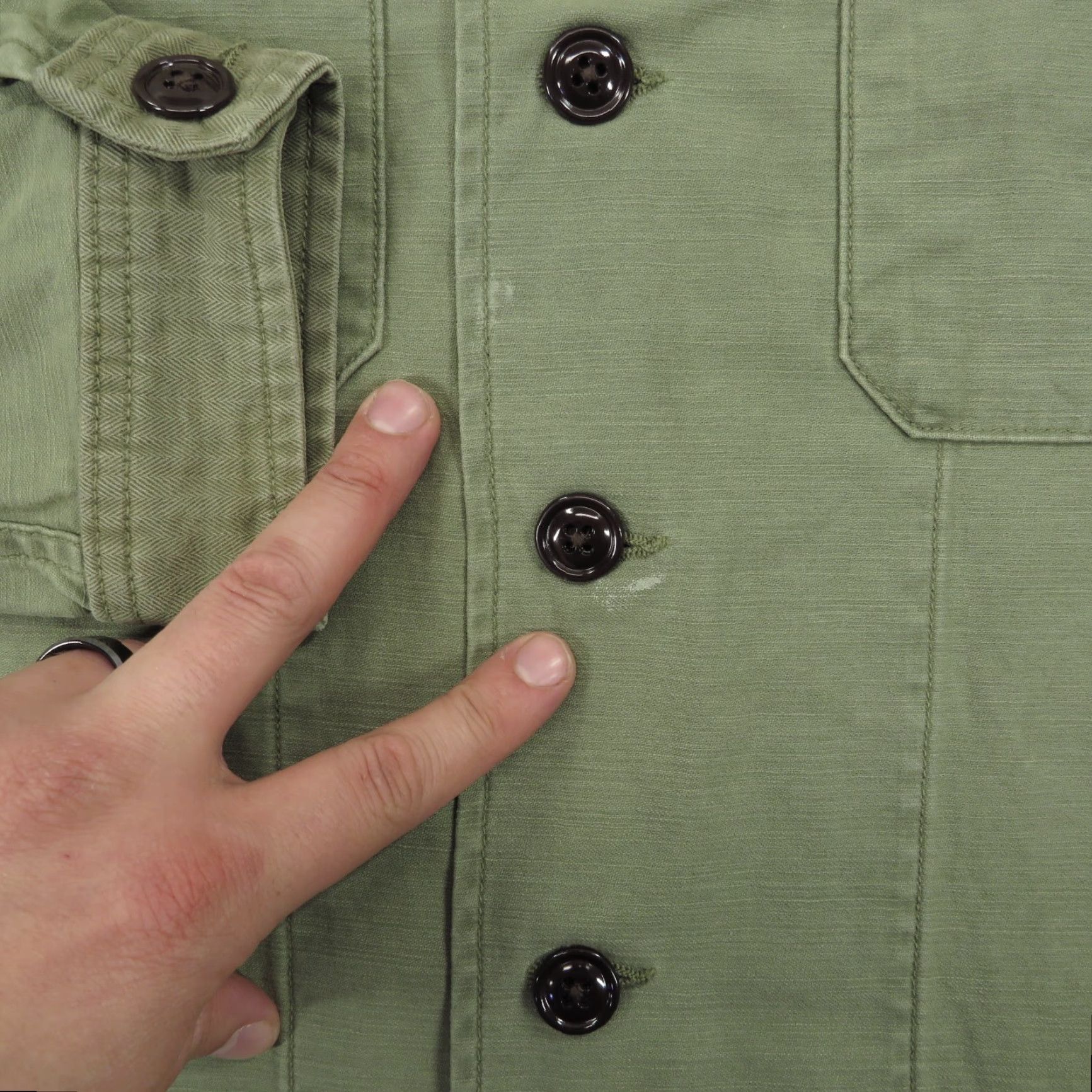 CO Guideboat Co Jacket Men Medium Olive Canvas Utility Shacket 90s USA Coat Size US M / EU 48-50 / 2 - 4 Thumbnail