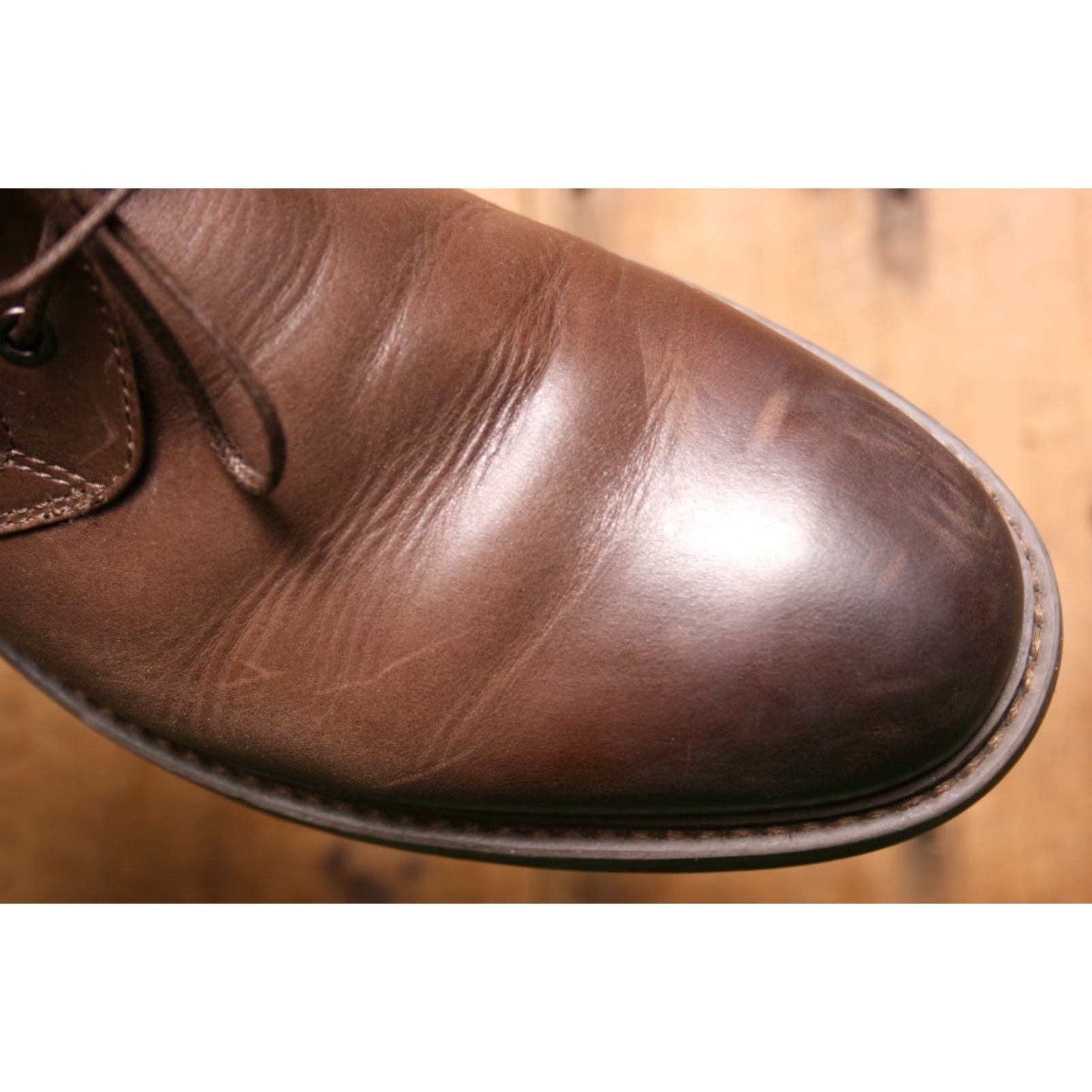 Nordstrom VINTAGE 1901 by Nordstrom Brown Leather Desert Chukka Boots Sz. 10M Man Men Leather Upper Lace Up Ankle Boot Brown Chukka 1901 Mens 10M Desert Boots Size US 10 / EU 43 - 6 Thumbnail