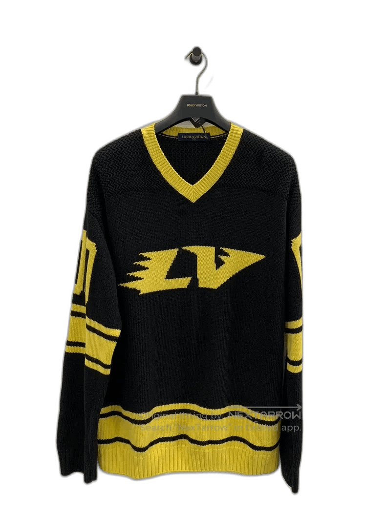 Louis Vuitton Louis Vuitton Yellow Logo V - Neck Sweater. Size US L / EU 52-54 / 3 - 1 Thumbnail