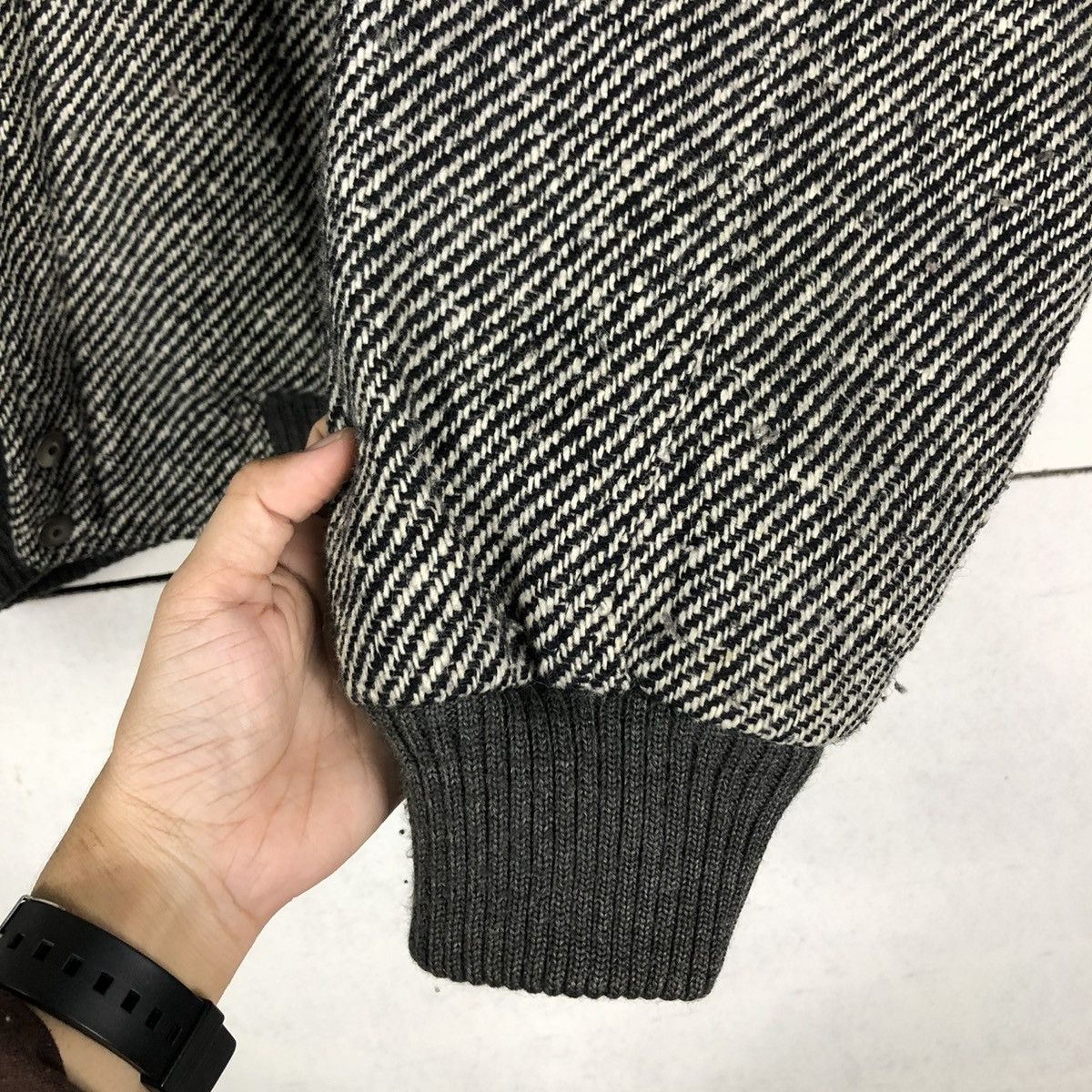 Japanese Brand 📌VINTAGE BOMBER JACKET WOOL HERRINGBONE TOM COLLINS Size US L / EU 52-54 / 3 - 16 Thumbnail