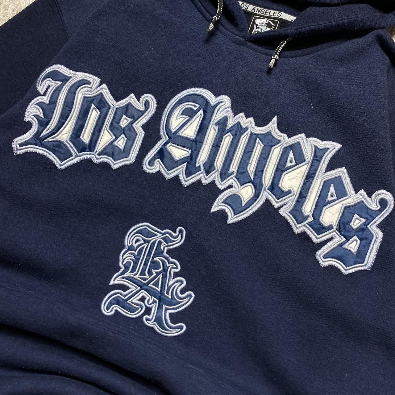 Japanese Brand 00s Los Angeles Embroidered Hoodie Navy XL Size US XL / EU 56 / 4 - 2 Thumbnail