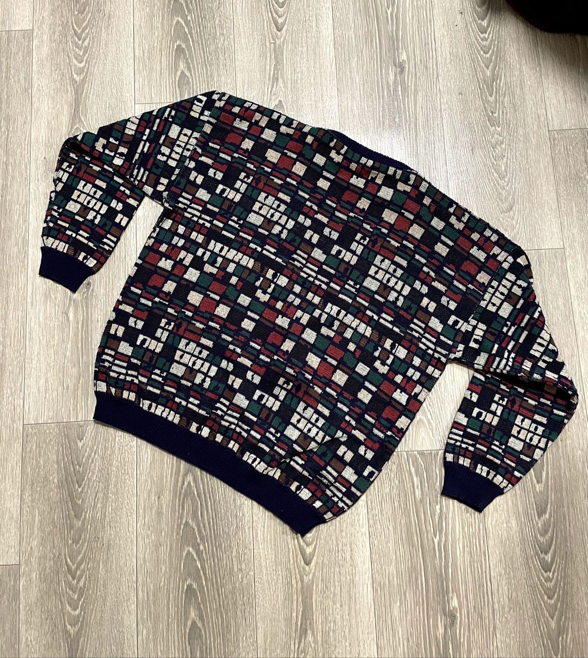 Vintage Vintage 90s Geometric Knit Sweater Grandpacore Grunge Style Size US M / EU 48-50 / 2 - 5 Thumbnail