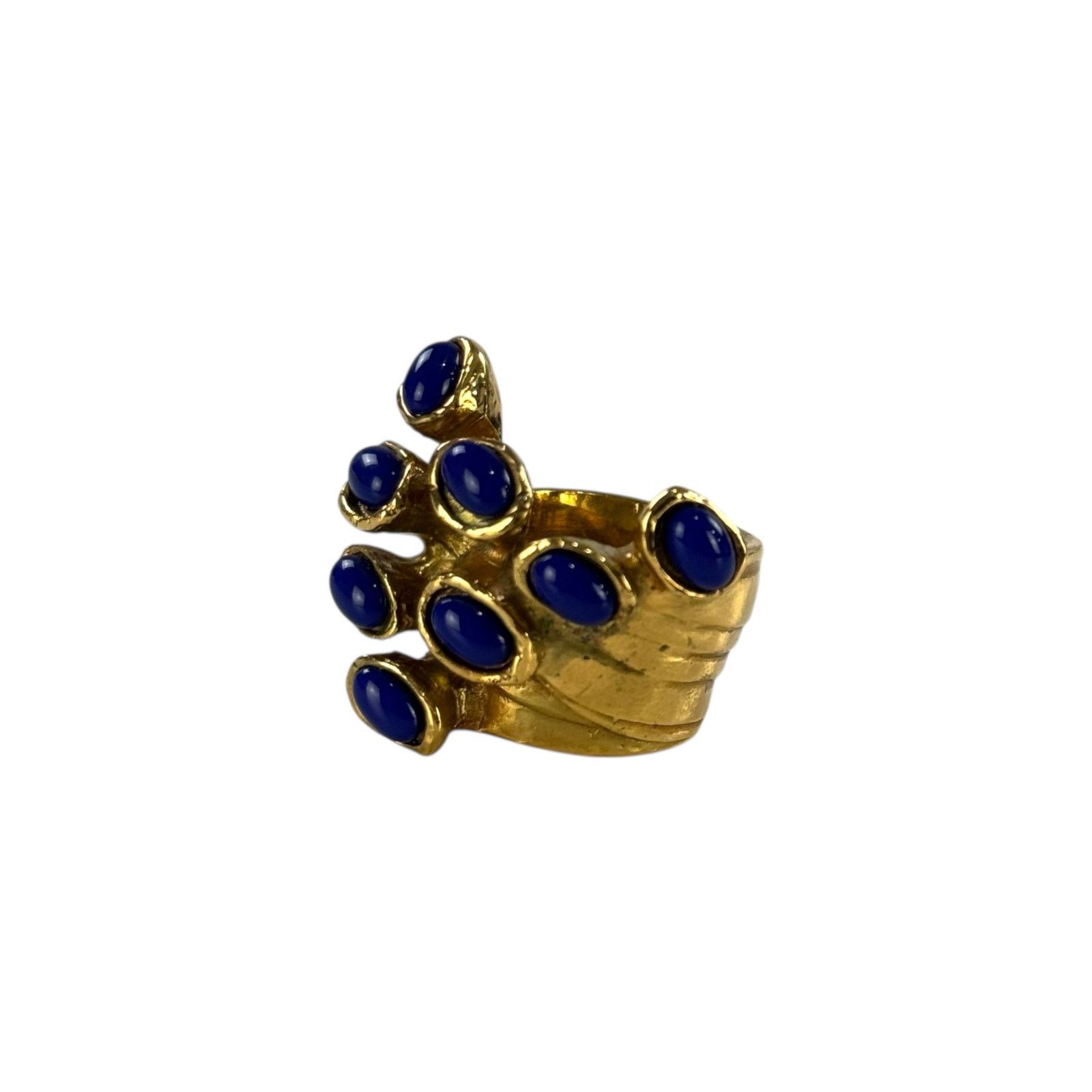 Yves Saint Laurent YSL Vintage Blue Stone Ring Size ONE SIZE - 3 Thumbnail
