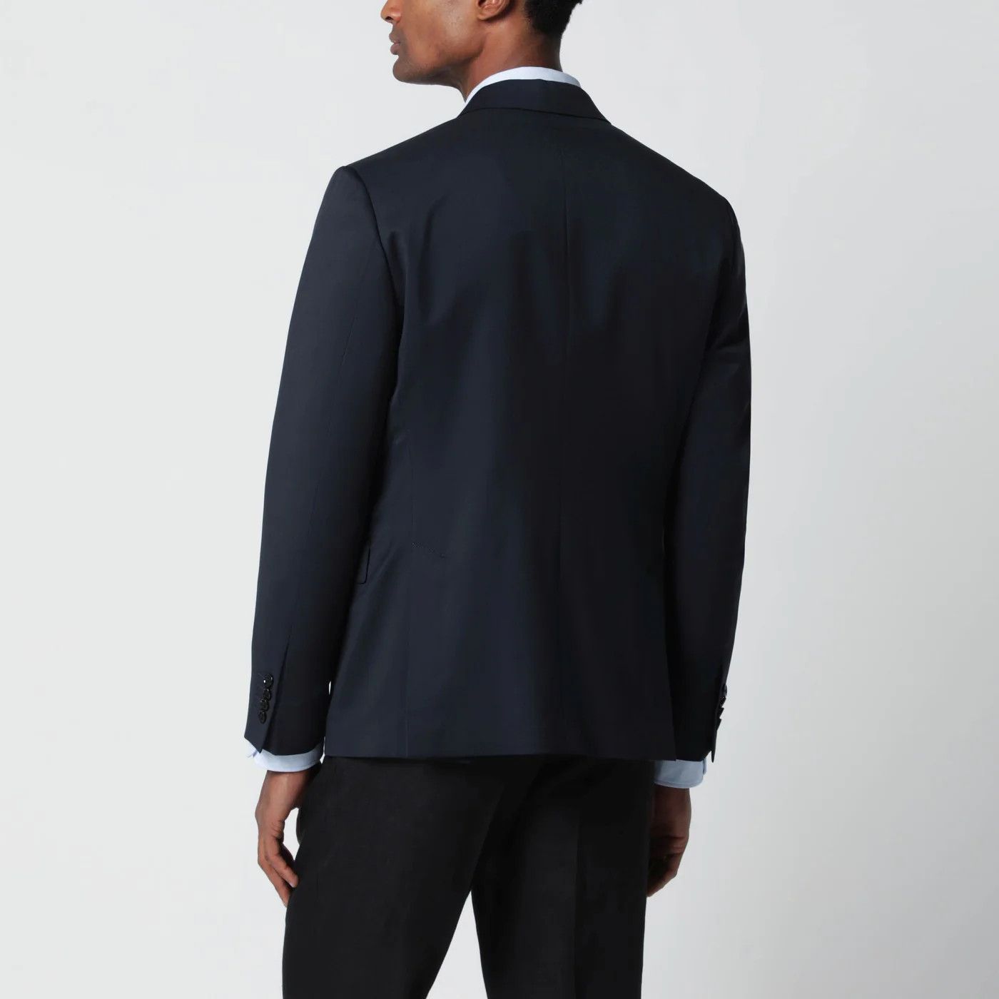Lardini o1d2blof0526 Double-breasted Wool Jacket in Navy Blue Size US S / EU 44-46 / 1 - 3 Thumbnail