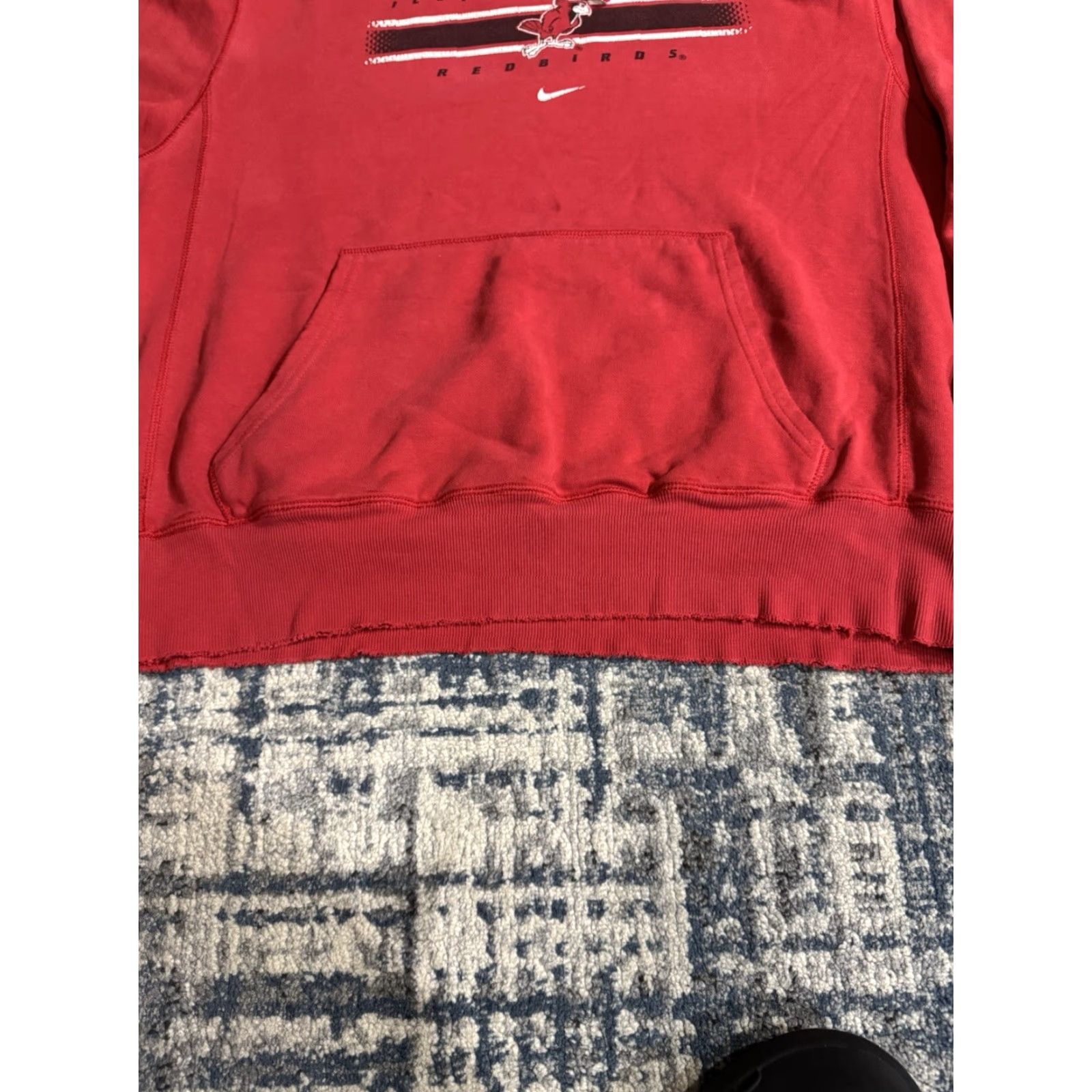Nike VINTAGE Nike Hoodie Illinois State Redbirds Gusset Reverse Weave XL Red College Sports Mens Size US XL / EU 56 / 4 - 7 Thumbnail