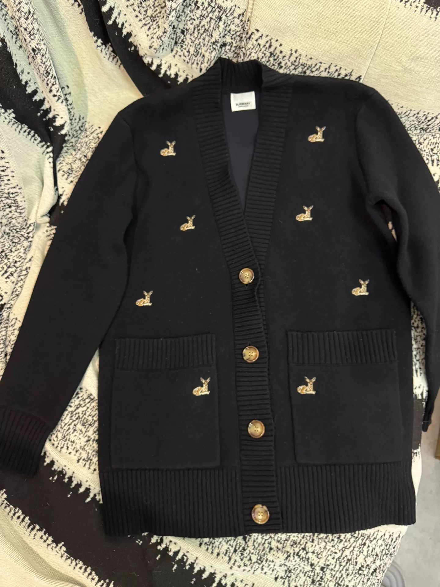 Burberry Burberry Black Deer Embroidery Cardigan Size XS / US 0-2 / IT 36-38 - 1 Thumbnail