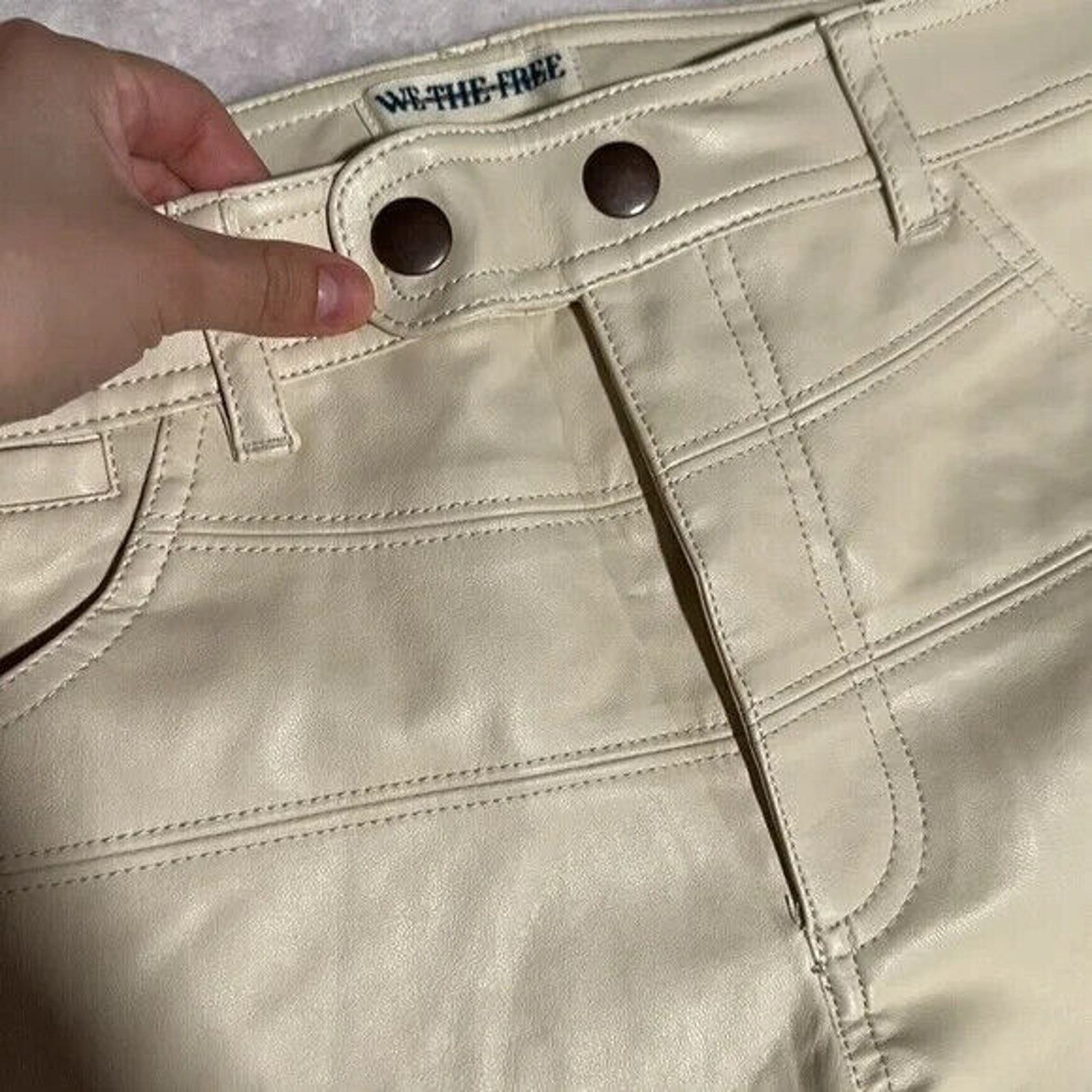 Free People FREE PEOPLE REBEL AT HEART VEGAN LEATHER MOTO PANTS NWT SZ 2 Size 26" / US 2 / IT 38 - 5 Thumbnail
