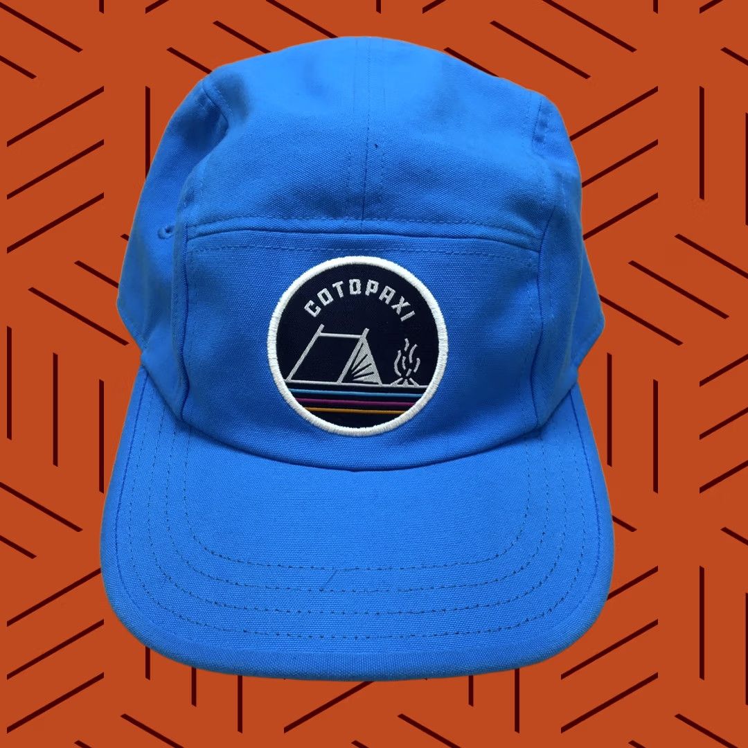 Flylow Cotopaxi 5 Panel Camp Hat Adult Unisex Blue Strapback Patch Outdoors Hiking Hat Size ONE SIZE - 1 Thumbnail