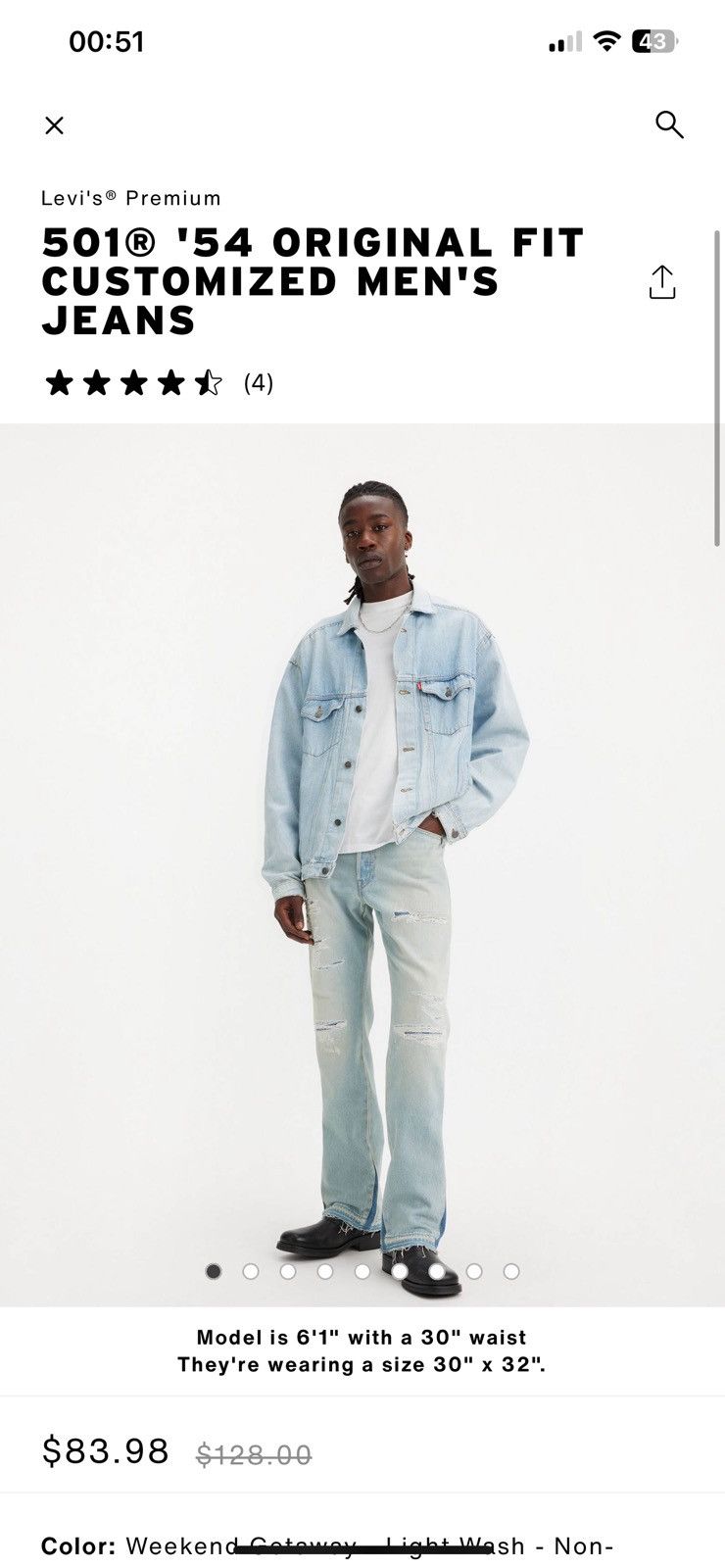 Levi's Levi’s Premium 501’54 original fit Size US 33 - 9 Thumbnail