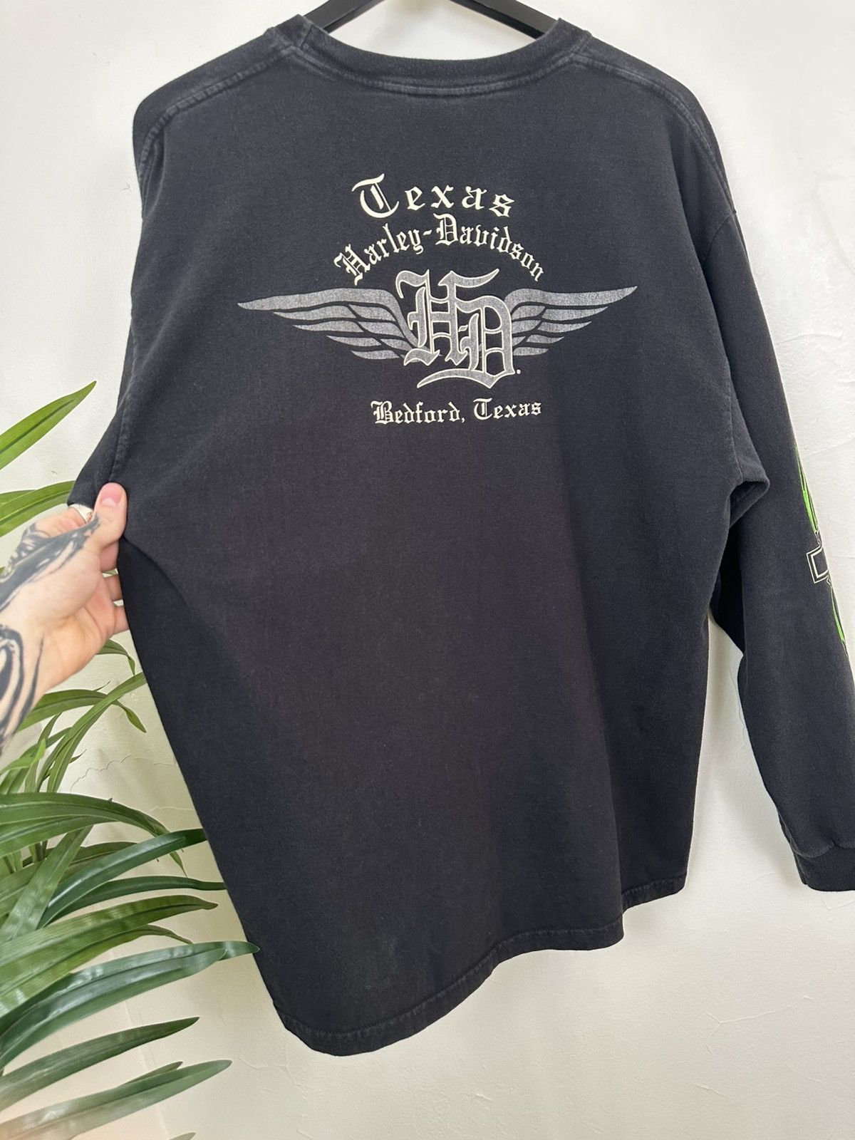 Harley Davidson × Vintage (XL) SICK GREEN FLAMES Harley Davidson Longsleeve Tee Size US XL / EU 56 / 4 - 13 Thumbnail