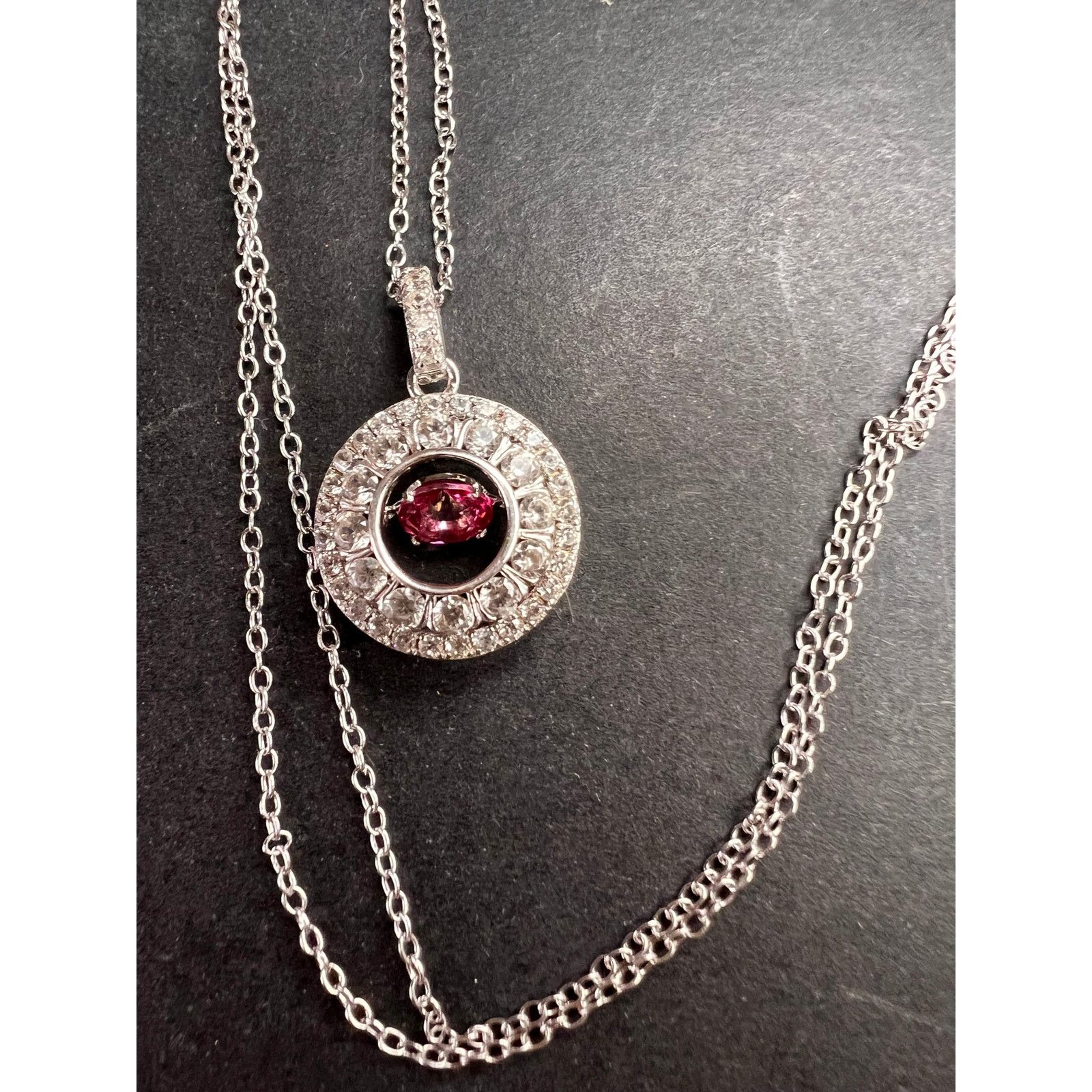 Other Pink tourmalinetopaz pendant necklace in platinum over 925 Size ONE SIZE - 14 Thumbnail