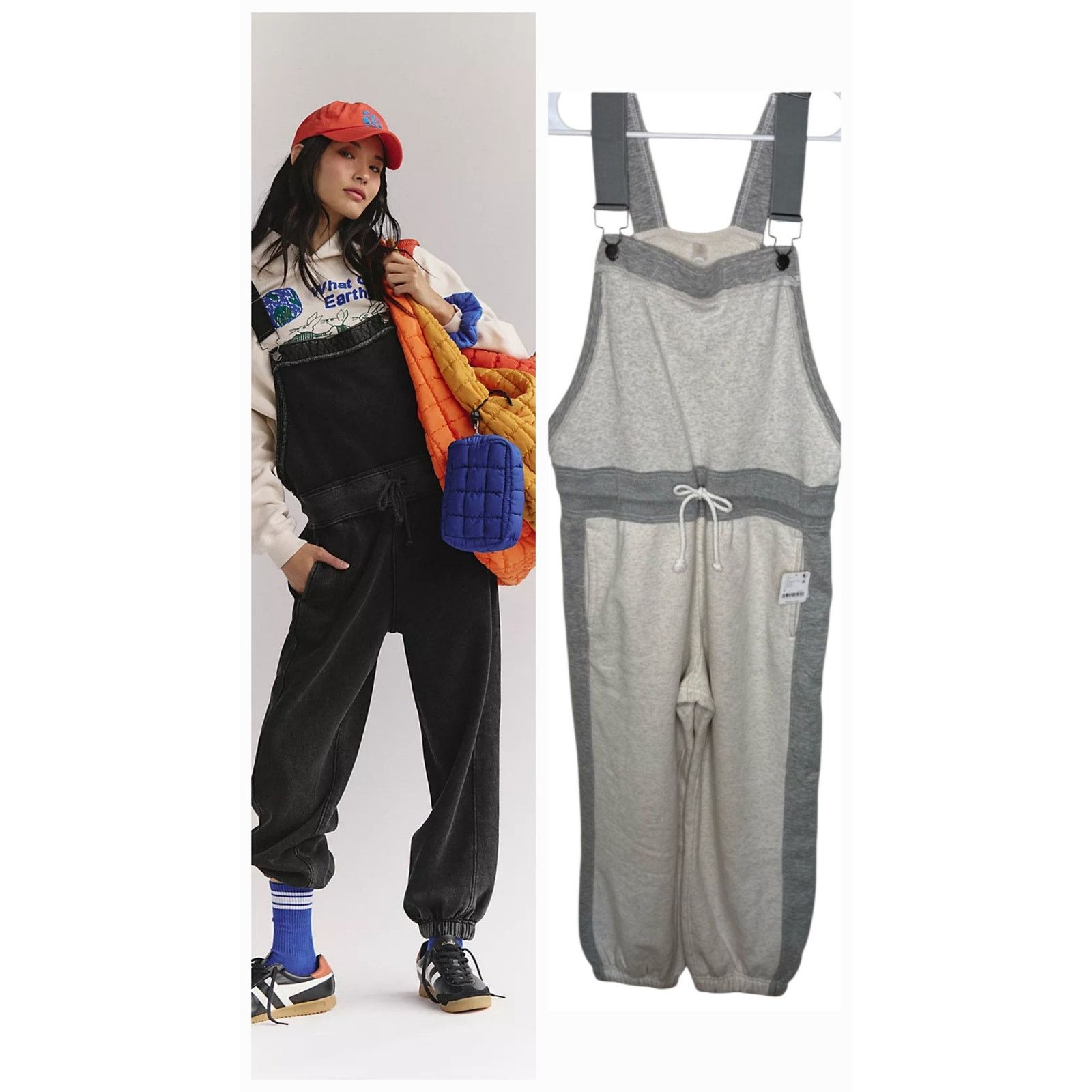 Free People New FPMOVEMENT Making It Overalls $168 X-LARGE Heather Grey Size 40" / US 18 - 1 Thumbnail