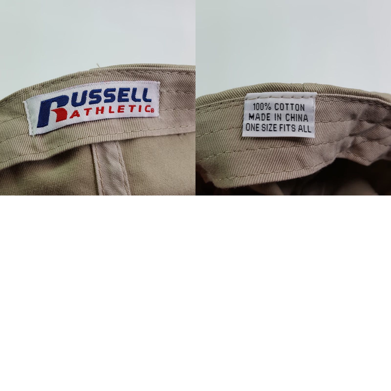 Russell Athletic VINTAGE Russell Athletic Beige Khaki Plain Adjustable Dad Hat Baseball Cap Sports Size ONE SIZE - 8 Thumbnail