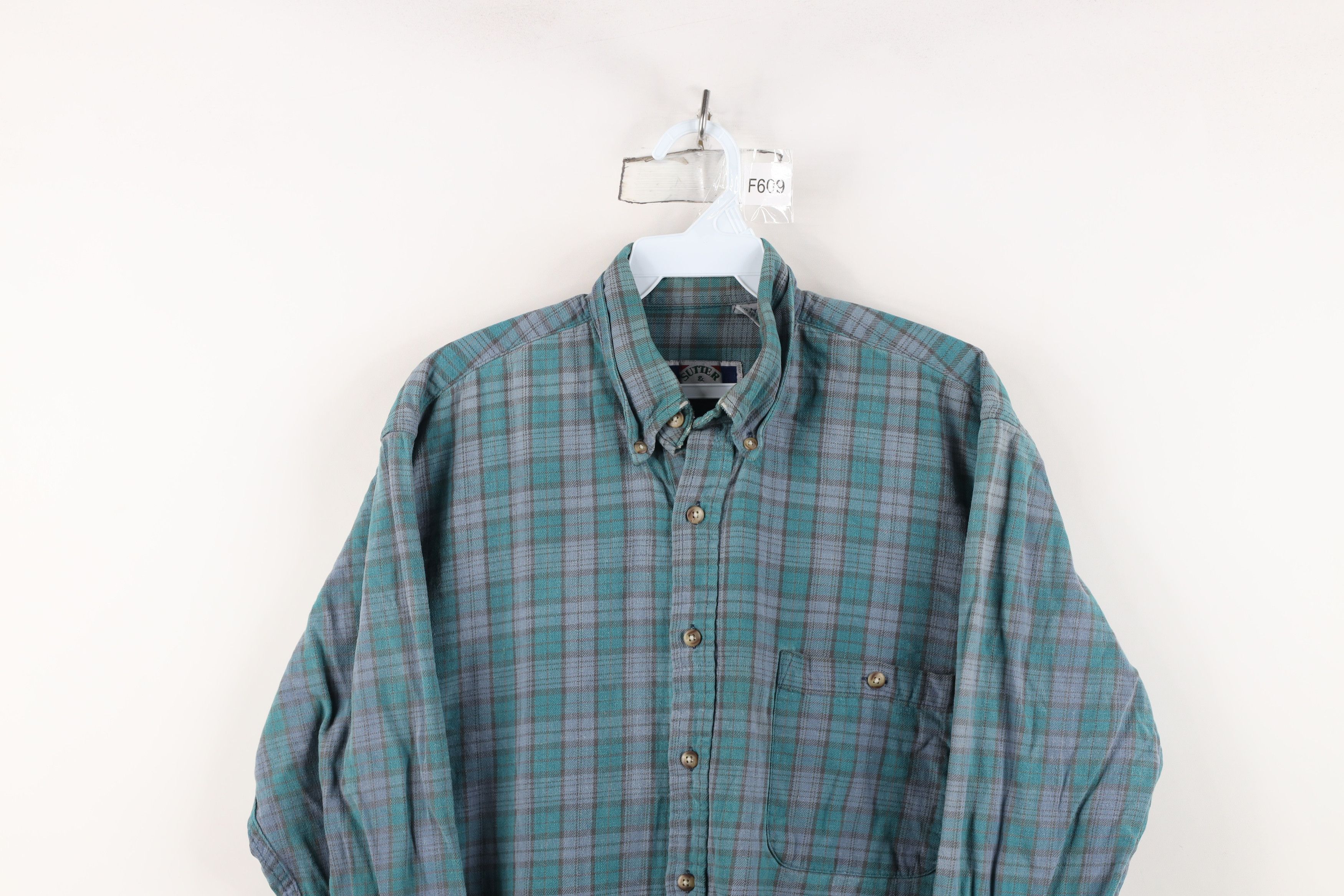 Vintage Vintage 90s Streetwear Flannel Collared Button Down Shirt Size US M / EU 48-50 / 2 - 2 Thumbnail
