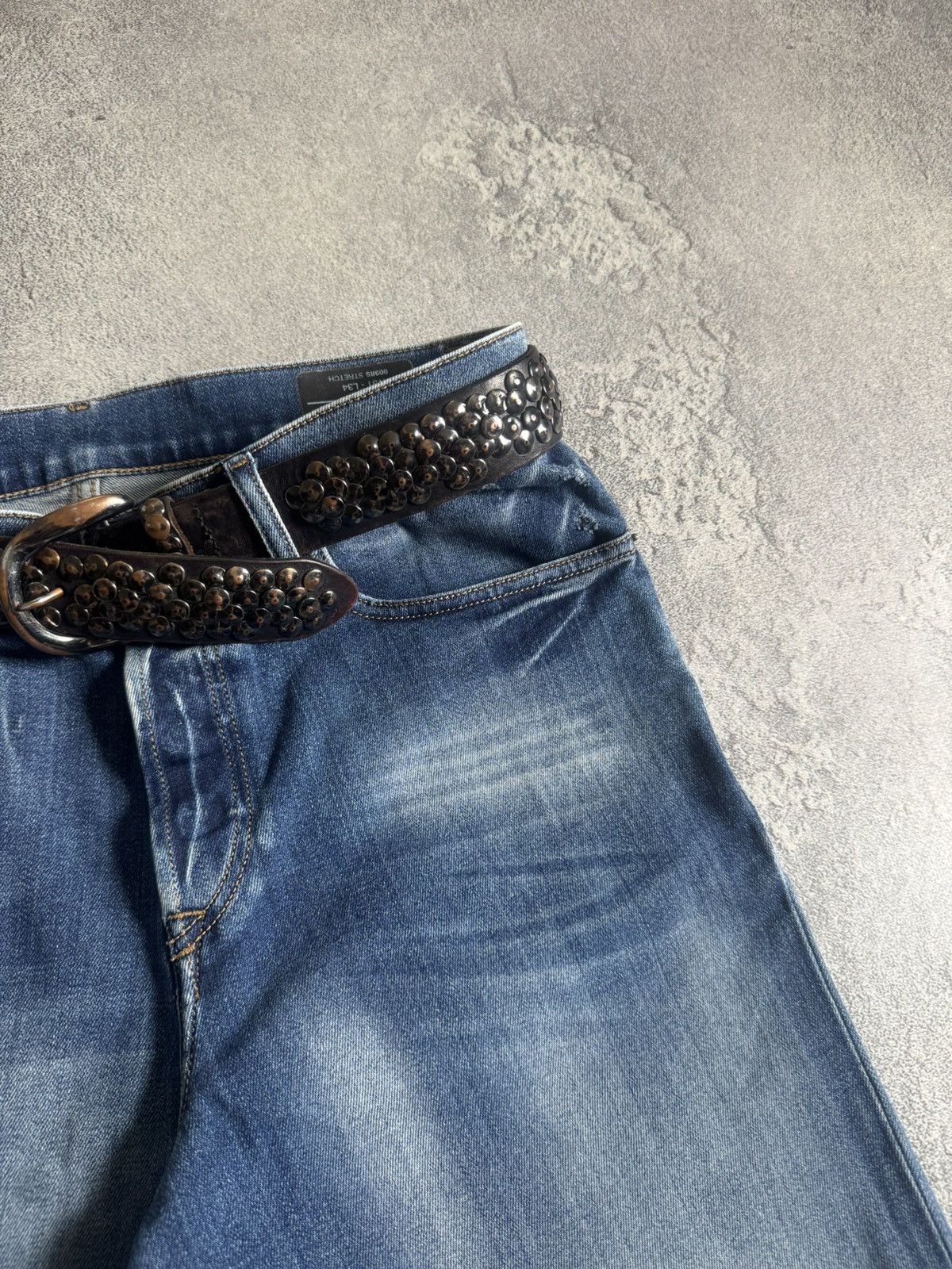 If Six Was Nine Retro leather metal rhinestones belt Y2K L.G.B. 90s opium Size ONE SIZE - 3 Thumbnail