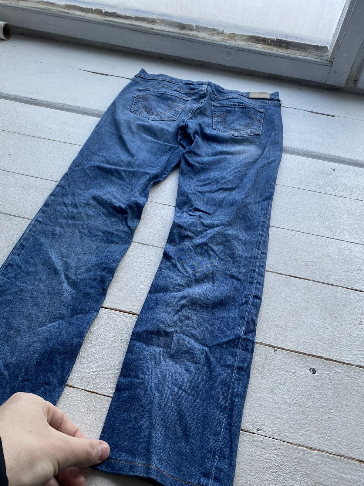 True Religion 00s Y2K True Religion Victoria Skinny Distressed Jeans Italy Size 29" - 13 Thumbnail