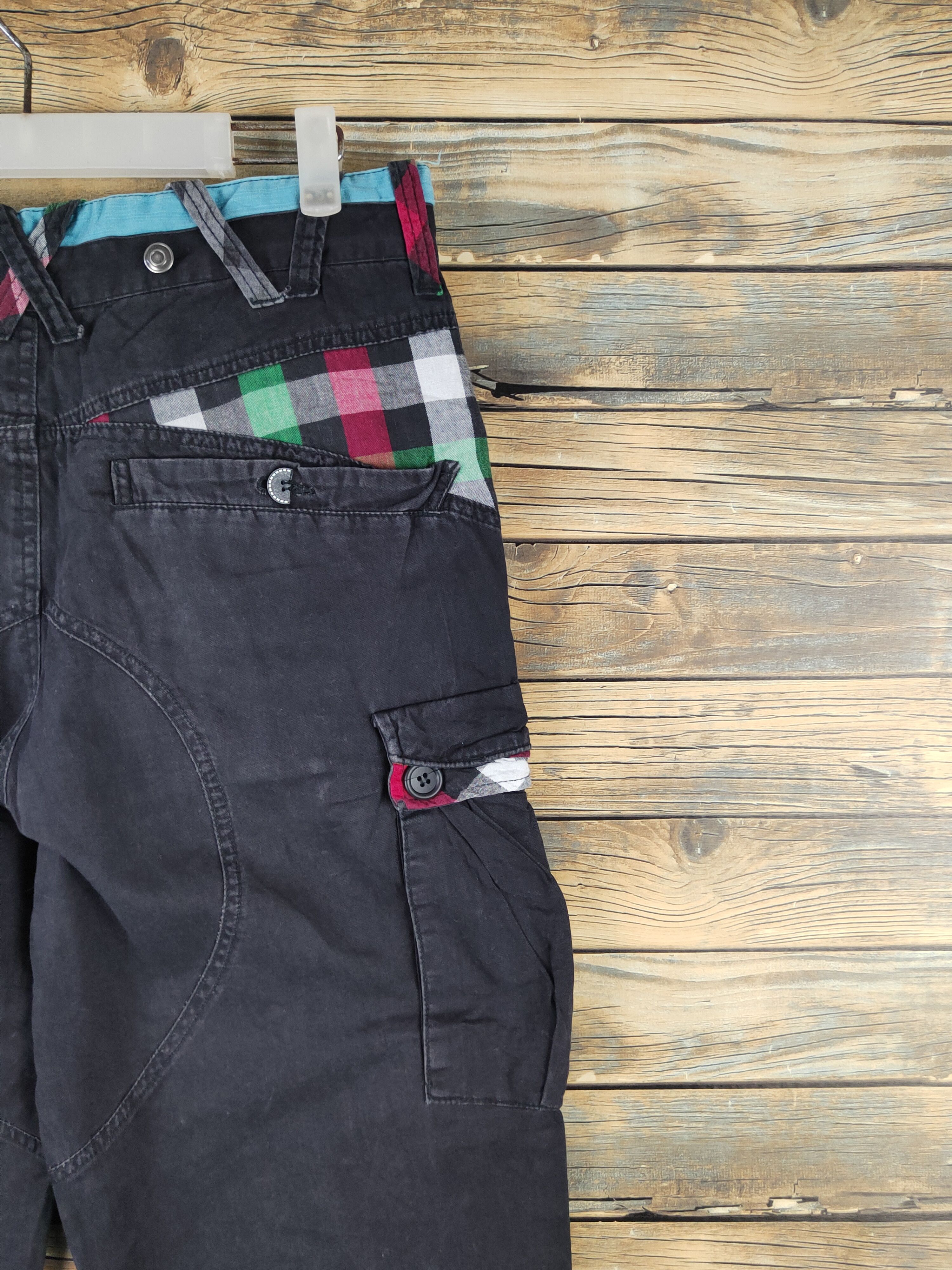 Japanese Brand DL Amp Black Multipocket Cargo Pants #2378 Size US 31 - 12 Thumbnail
