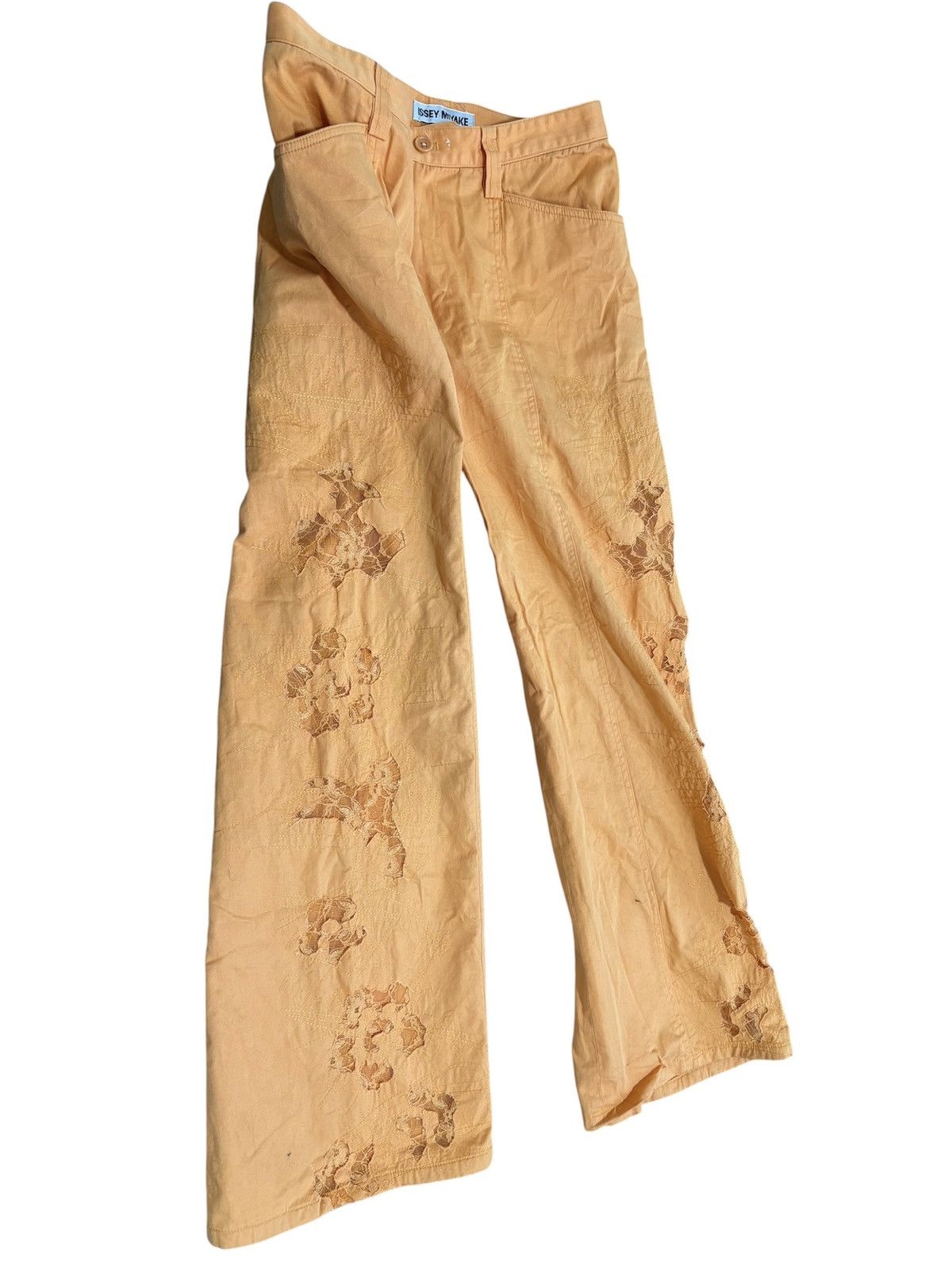 Issey Miyake 🔥 Issey Miyake Floral Distressed Embroidery Wide Leg Pants Size 27" / US 4 / IT 40 - 14 Thumbnail