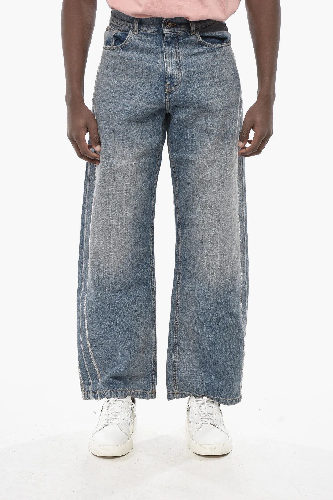 Palm Angels og1mm0326 Straight Fit Jeans in Light Blue Size US 28 / EU 44 - 1 Thumbnail