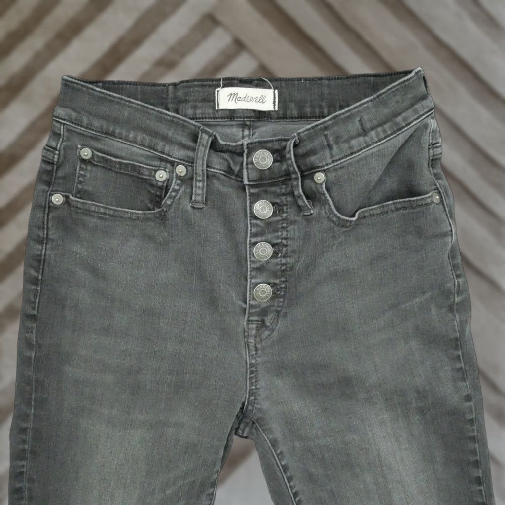 Madewell Madewell Jeans Womens 27 Black Grey Cali Demi Boot Button Fly 26x26 Regular Size 27" / US 4 / IT 40 - 1 Thumbnail