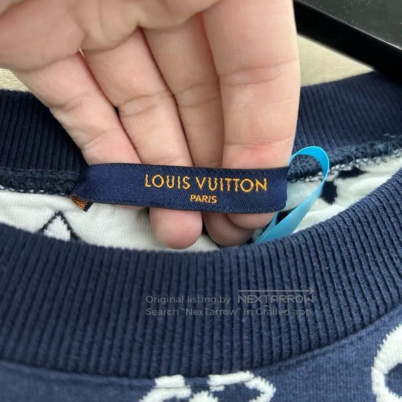 Louis Vuitton Louis Vuitton Blue logo full jacquard crewneck classic swe Size US XS / EU 42 / 0 - 3 Thumbnail