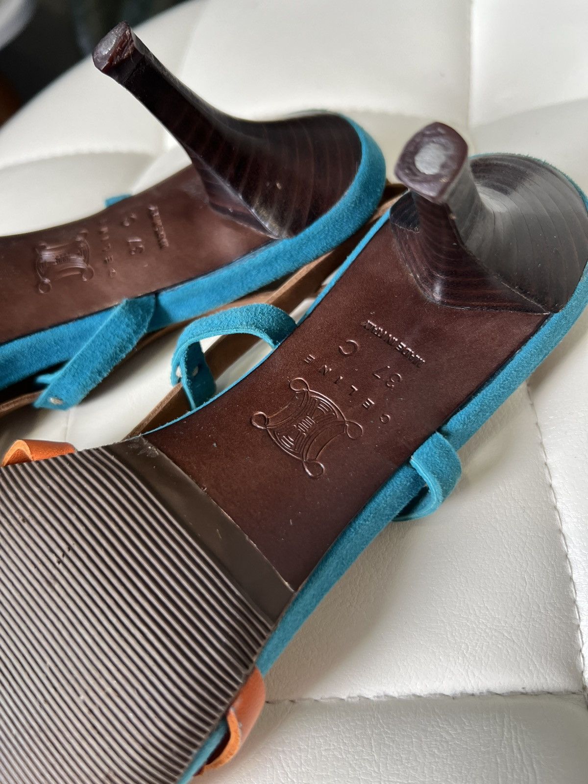 Celine Celine Leather Strappy Kitten Heel Sandals Size 37 Size US 7 / IT 37 - 17 Thumbnail