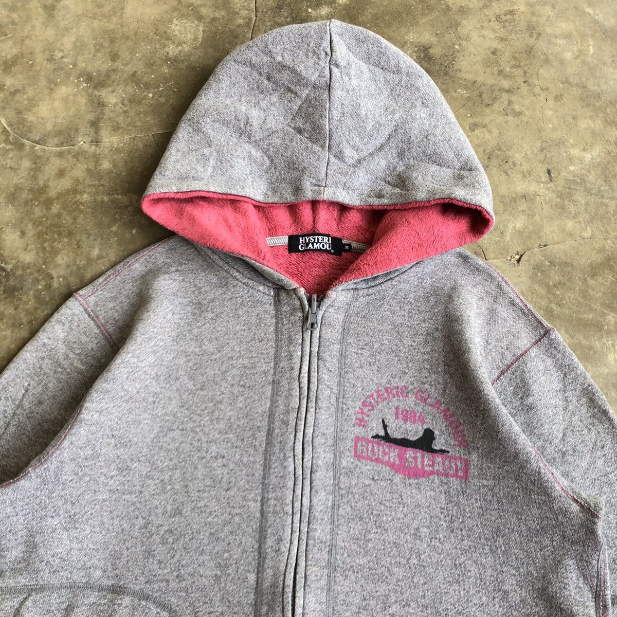 Hysteric Glamour Hysteric Glamour “RocknRoll” Reversible Ziphoodie Grey/Pink Size US L / EU 52-54 / 3 - 5 Thumbnail