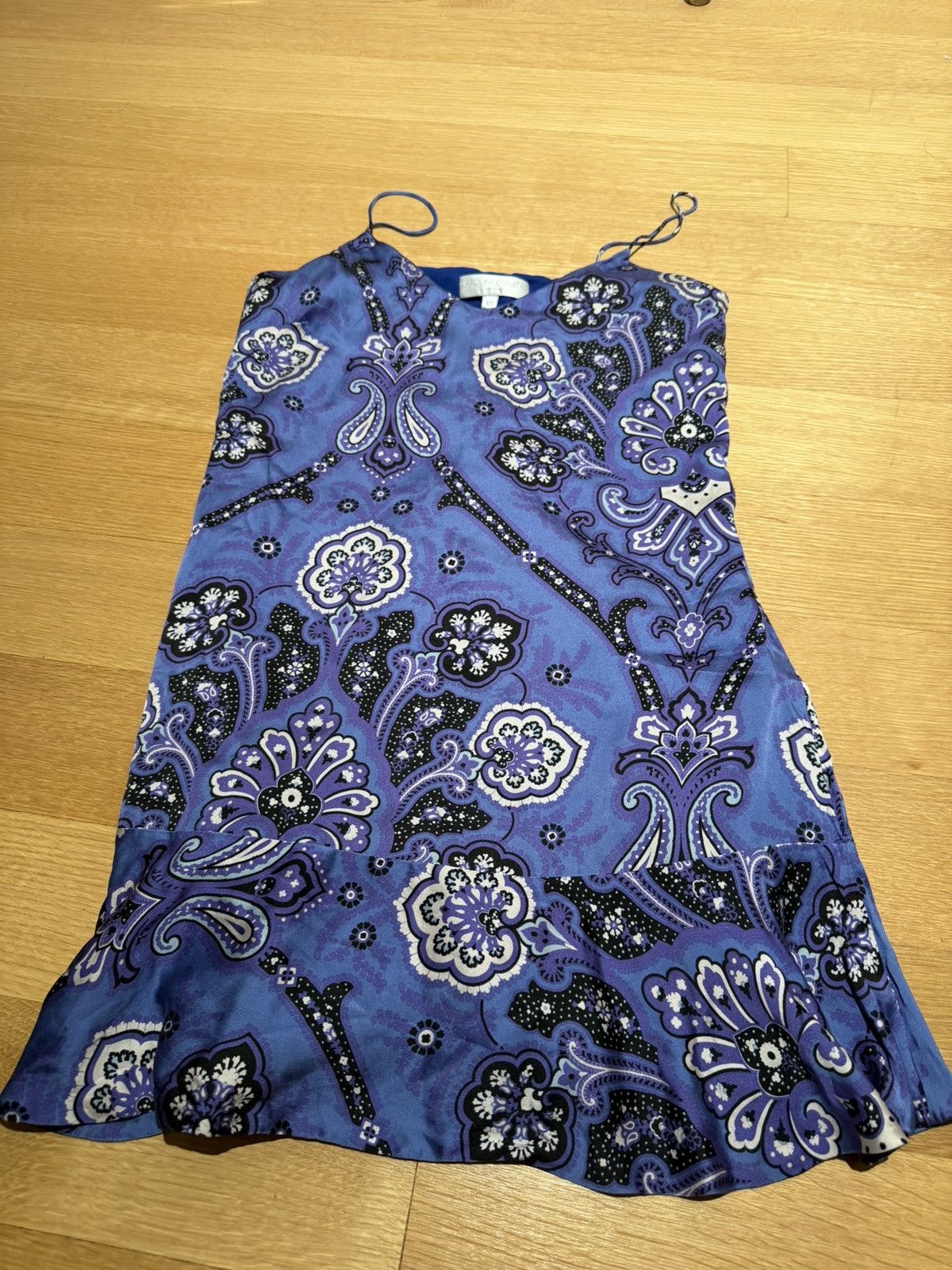 CAROLINE CONSTAS Caroline Constas Silk Blue Purple Mini dress Size XS / US 0-2 / IT 36-38 - 1 Thumbnail