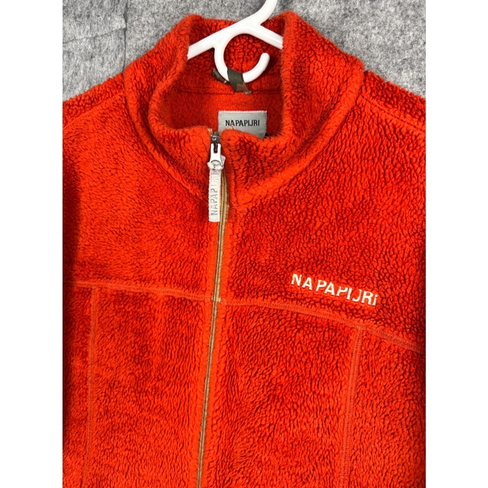 Napapijri Napapijri Jacket Women's L Orange Deep Pile Fleece Full Zip Warm Thick Size L / US 10 / IT 46 - 2 Thumbnail