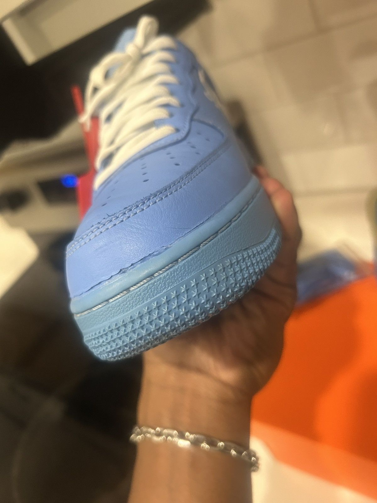 Nike × Off-White Off White Air Force 1 MCA University Blue Size US 7.5 / EU 40-41 - 10 Thumbnail