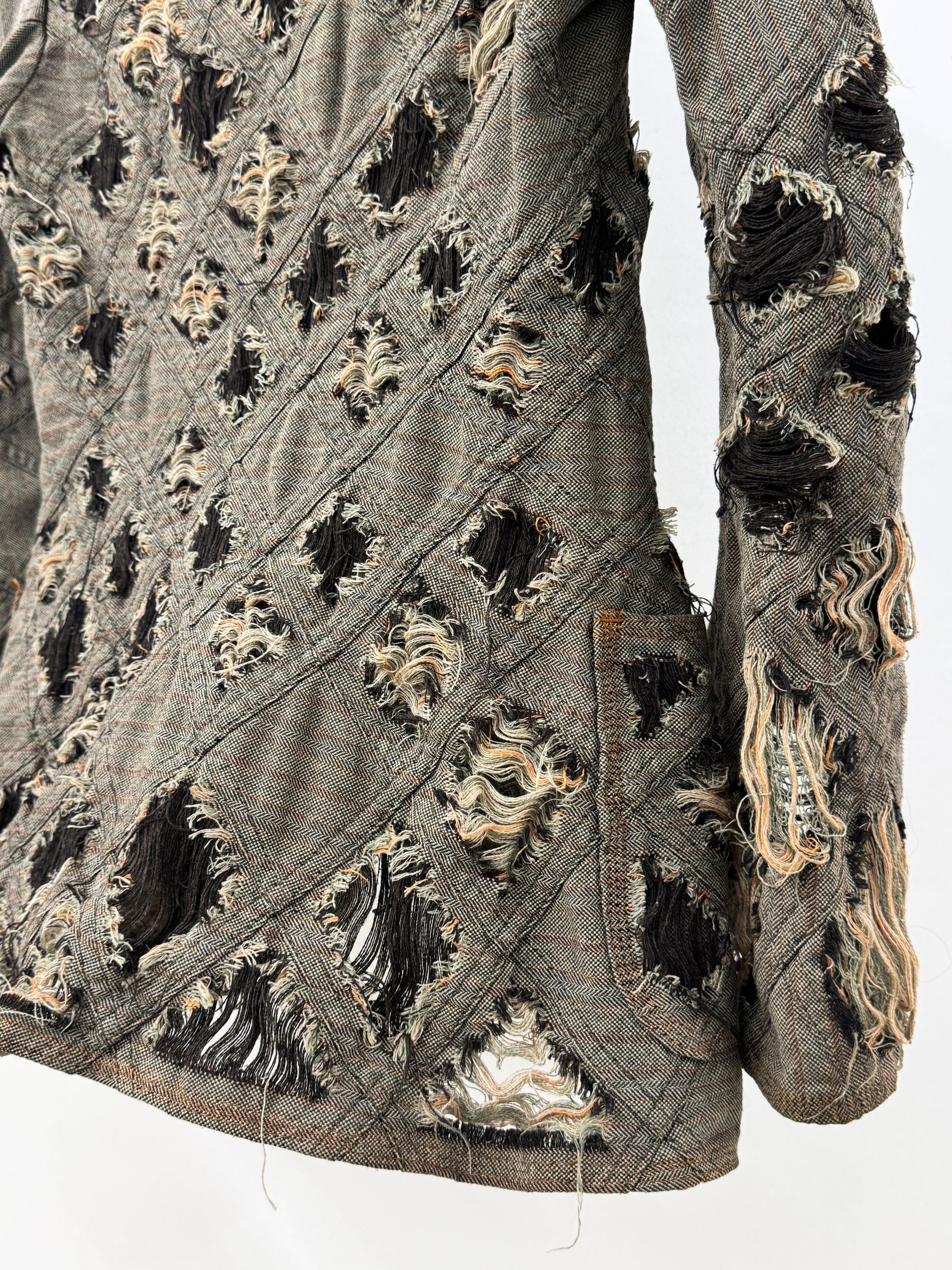 Junya Watanabe JUNYA WATANABE COMME des GARÇONS Distressed Denim Blazer Size M / US 6-8 / IT 42-44 - 8 Thumbnail