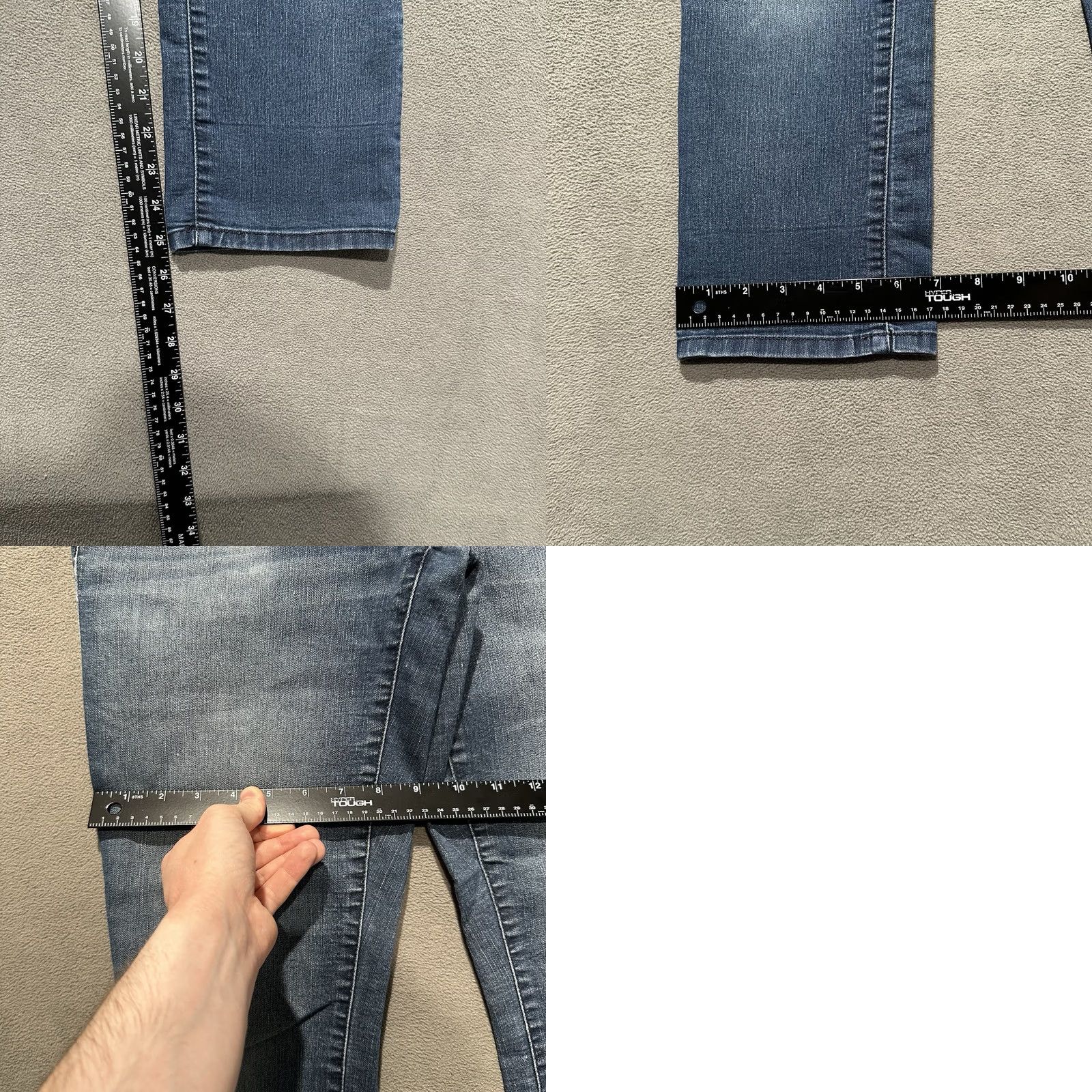 Vintage ELLE Jeans Womens Size 4 Blue Denim Straight Leg Faded Pocket Flap EUC Size 27" / US 4 / IT 40 - 9 Thumbnail