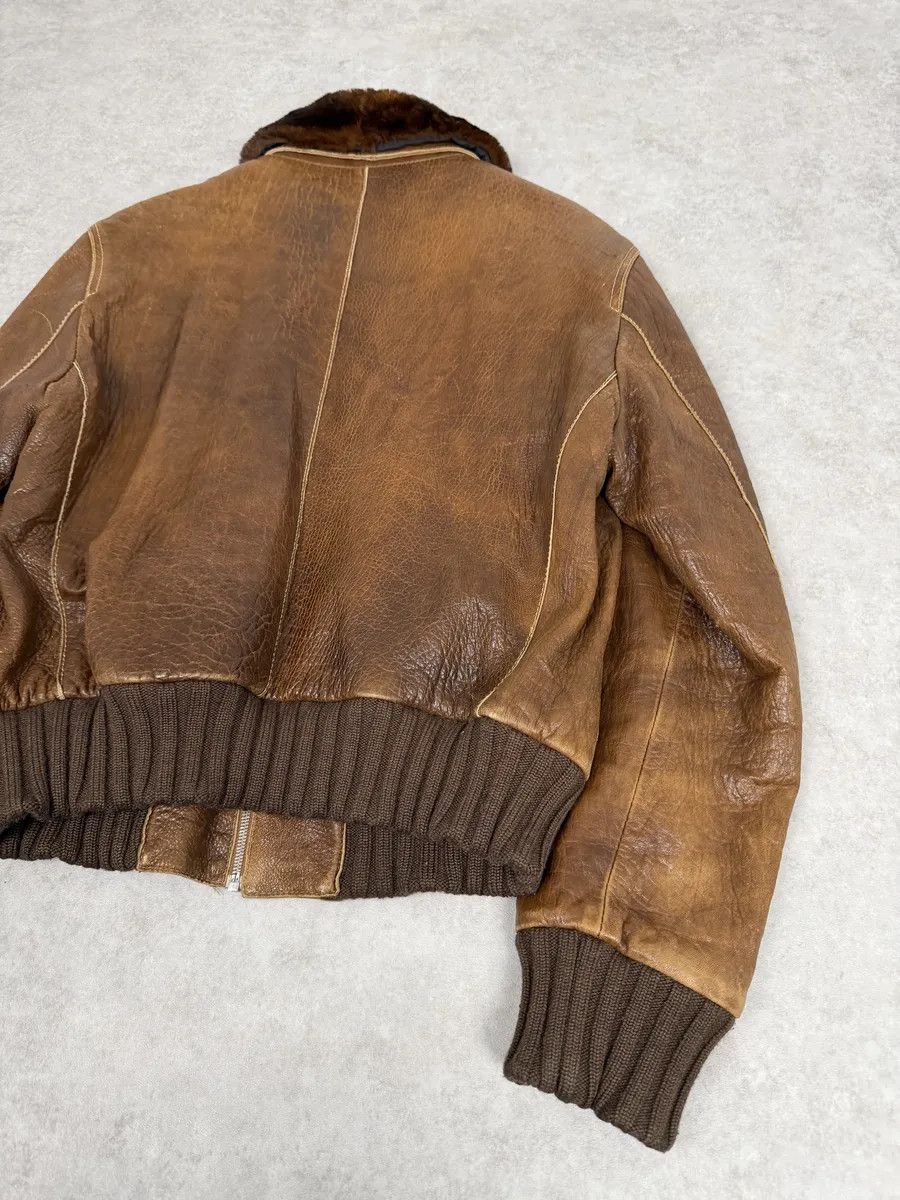 Loewe 2000s Loewe Brown Eroded Grained Premium Leather Bomber Jacket Size US M / EU 48-50 / 2 - 6 Thumbnail