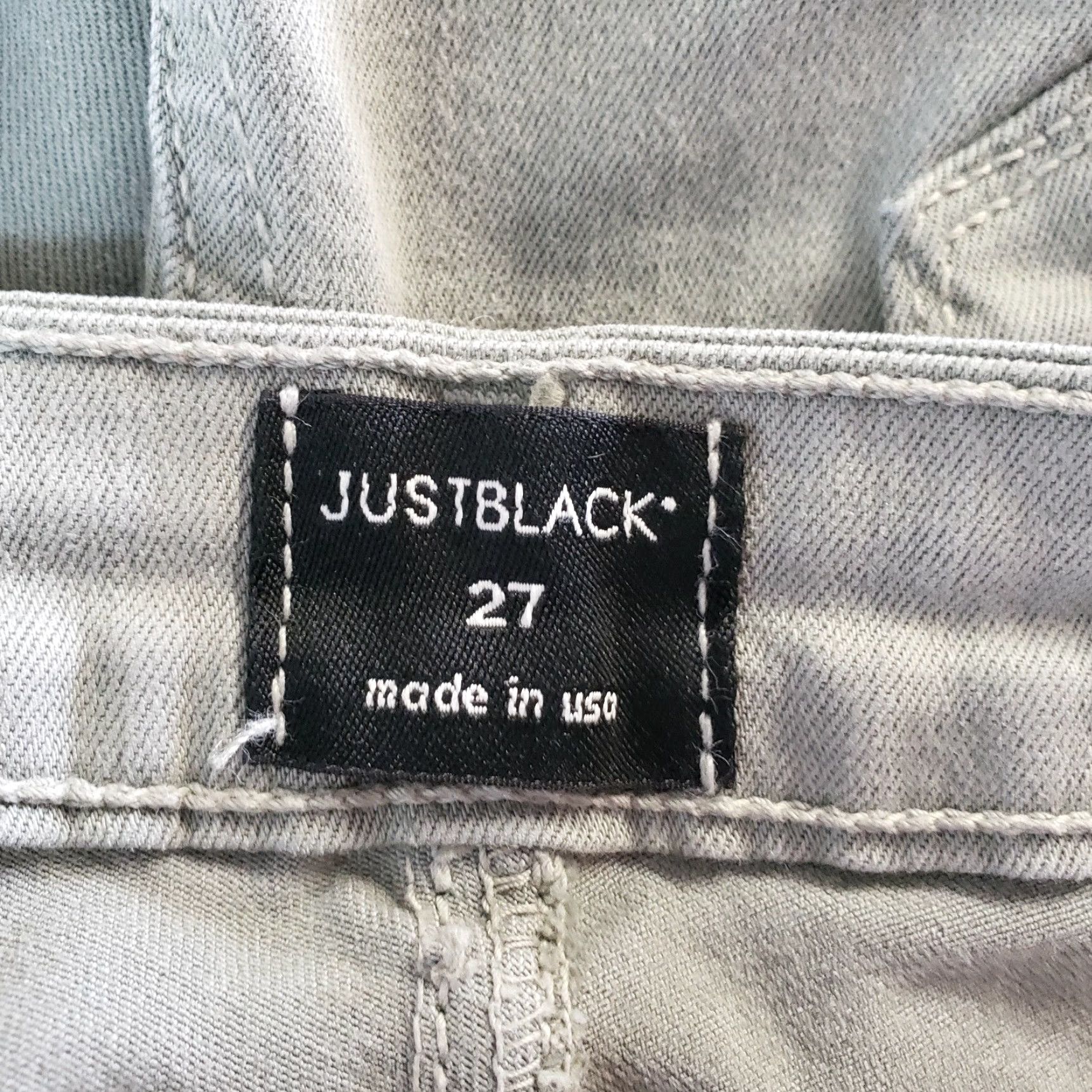 Vintage JUST BLACK Womens Skinny Cropped Jeans Sz 27 Green Distressed Raw Hem Mid Rise Denim Cotton Blend Crosscheck Zip Inseam 25.5in Women's Jeans Size 27" / US 4 / IT 40 - 7 Thumbnail