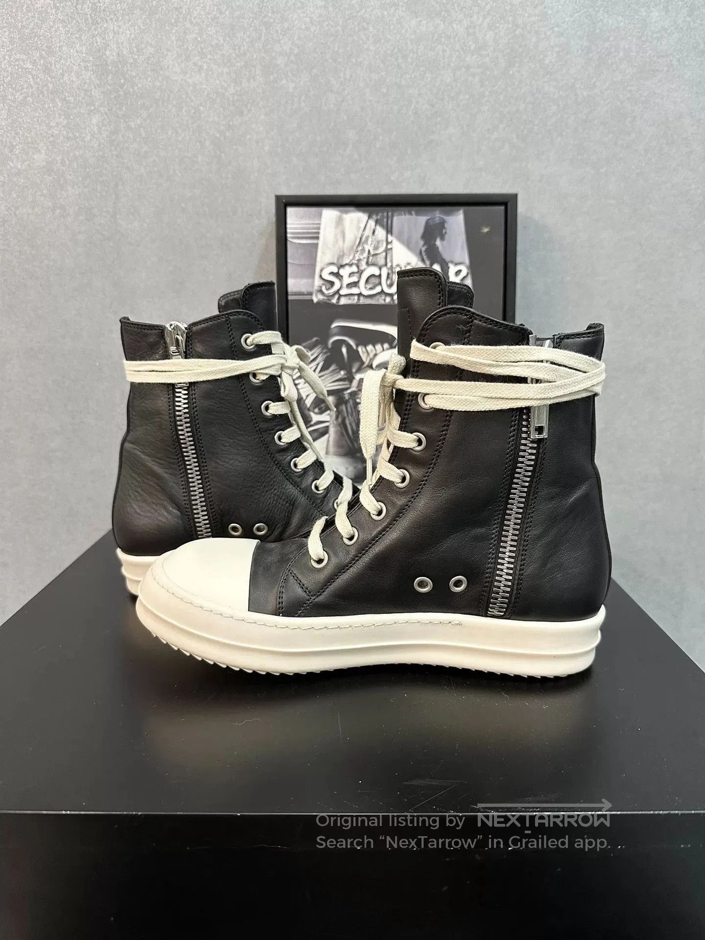 Rick Owens rick owens black and white high. Size US 6 / IT 36 - 6 Thumbnail