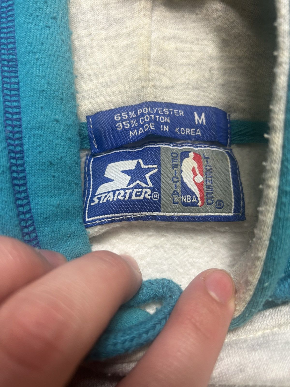 Starter Vintage Starter Charlotte Hornets Hoodie super rare 90s nba Size US M / EU 48-50 / 2 - 4 Thumbnail