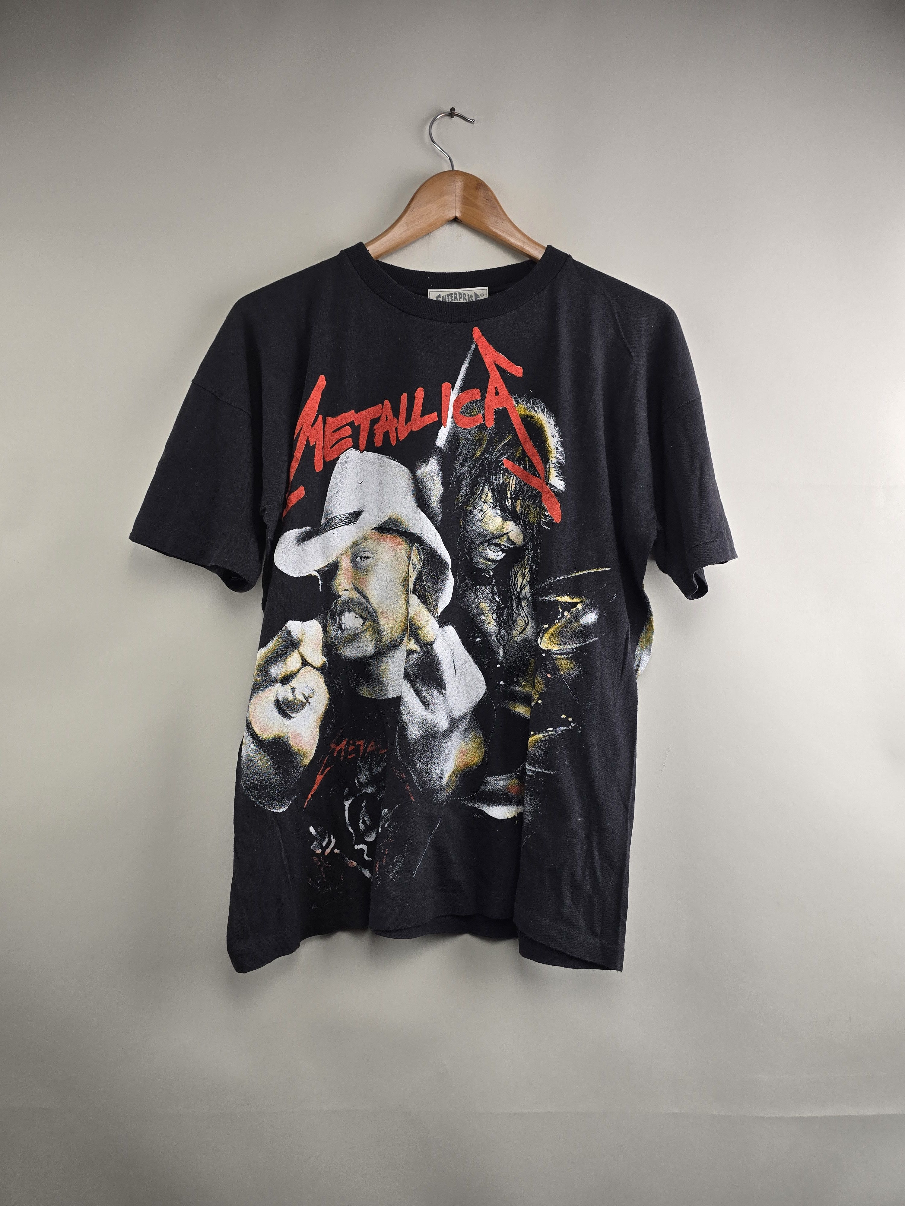 Band Tees × Metallica × Vintage 90s Metallica Rock tee vintage L 22" 25.5" Size US L / EU 52-54 / 3 - 8 Thumbnail