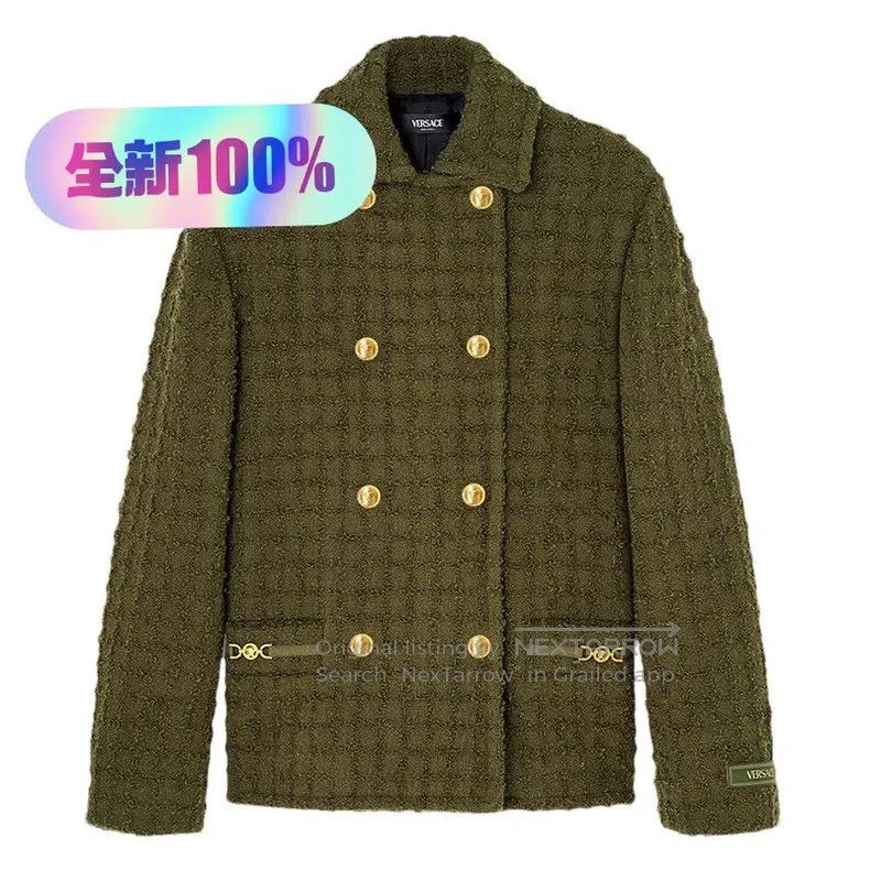 Versace Versace Tweed double-breasted coat Size M / US 6-8 / IT 42-44 - 4 Thumbnail