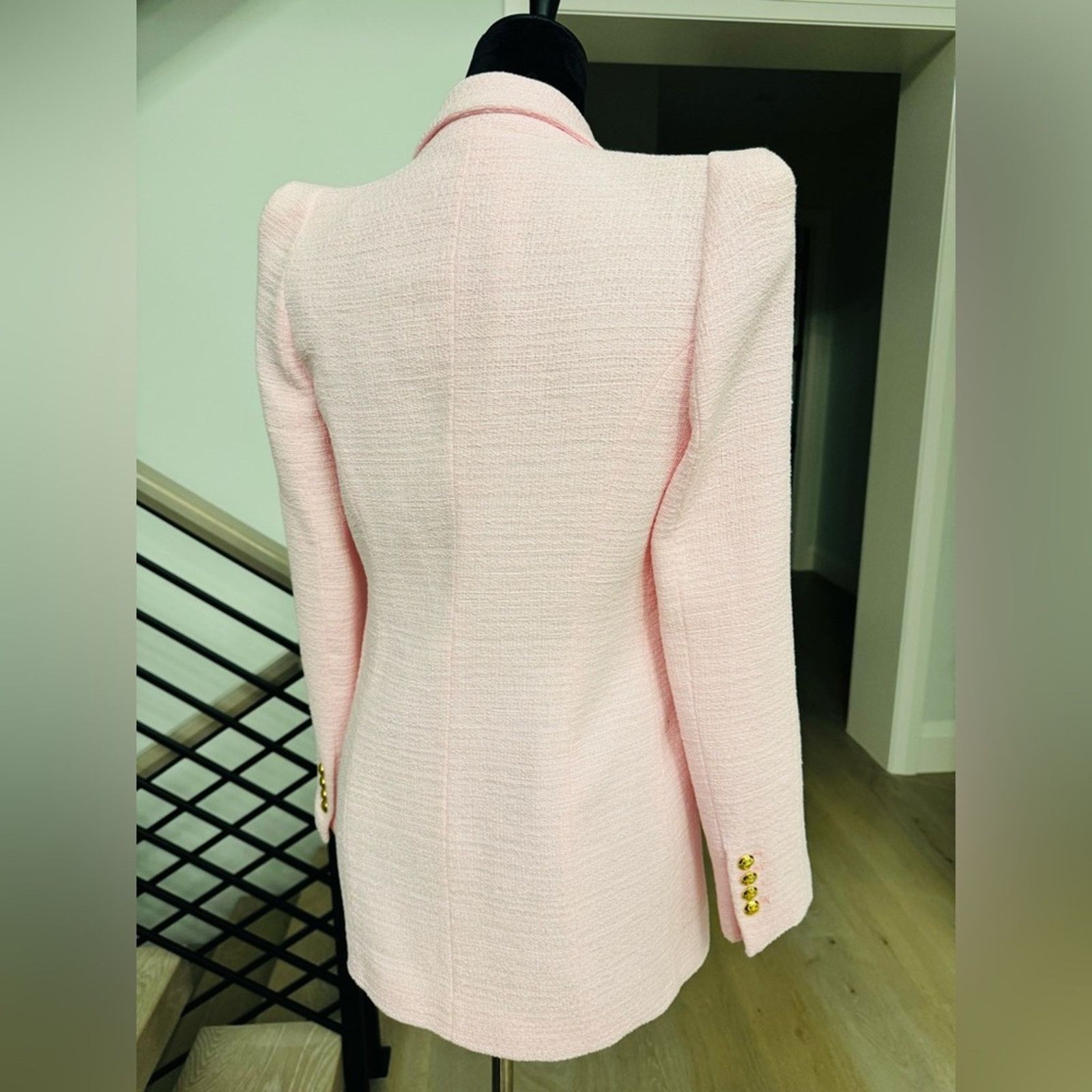 Zara Zara Light Pink Double-Breasted Blazer Size S / US 4 / IT 40 - 6 Thumbnail