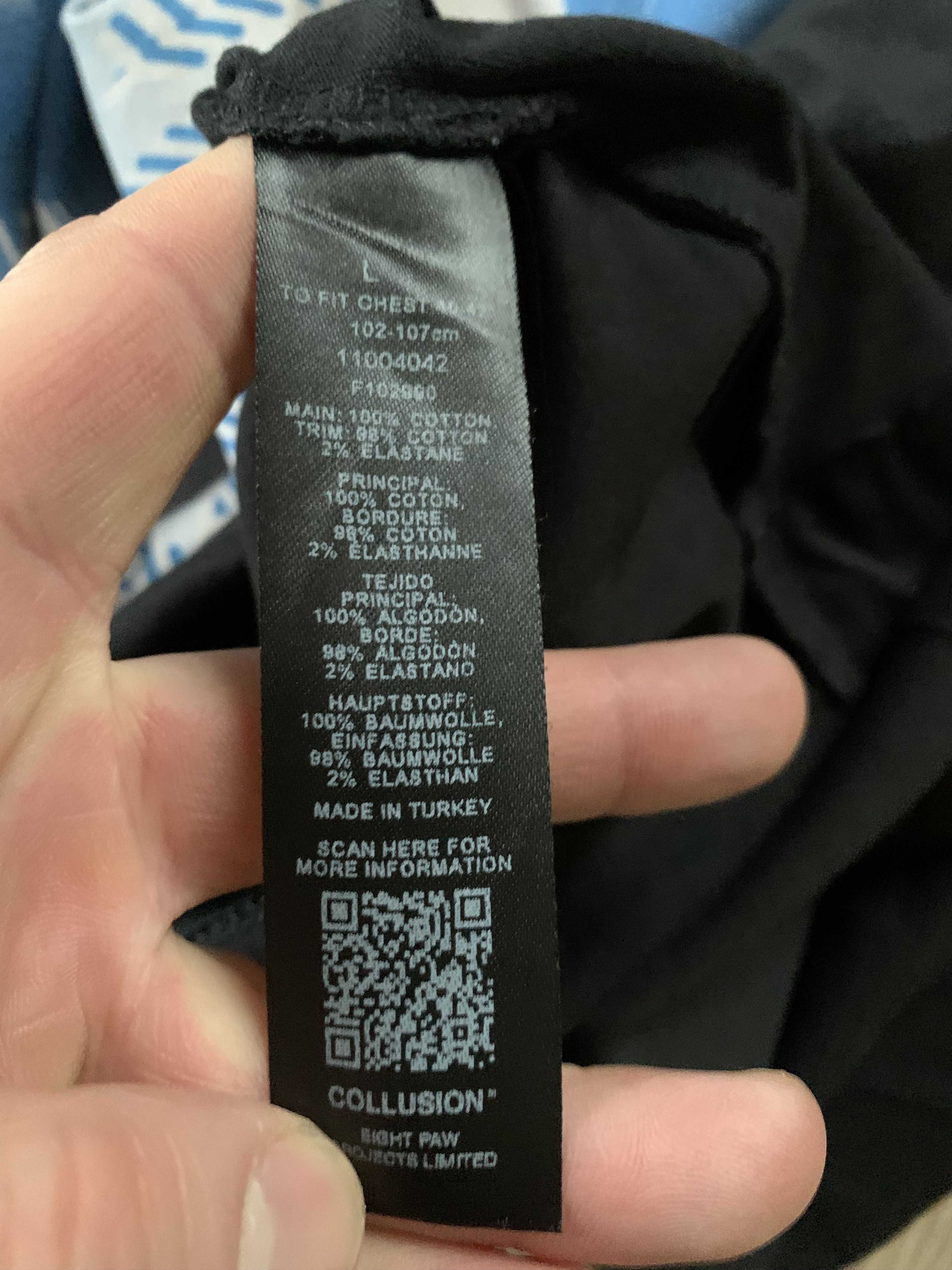Other Collusion Black Printed Long Sleeve Size US L / EU 52-54 / 3 - 7 Thumbnail