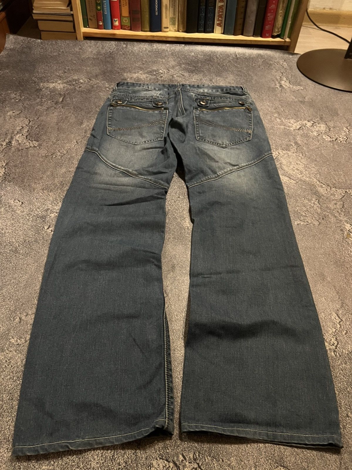 Japanese Brand Flared Destroyed Faded Jeans / Avan Garde Archive Style Size US 32 / EU 48 - 4 Thumbnail