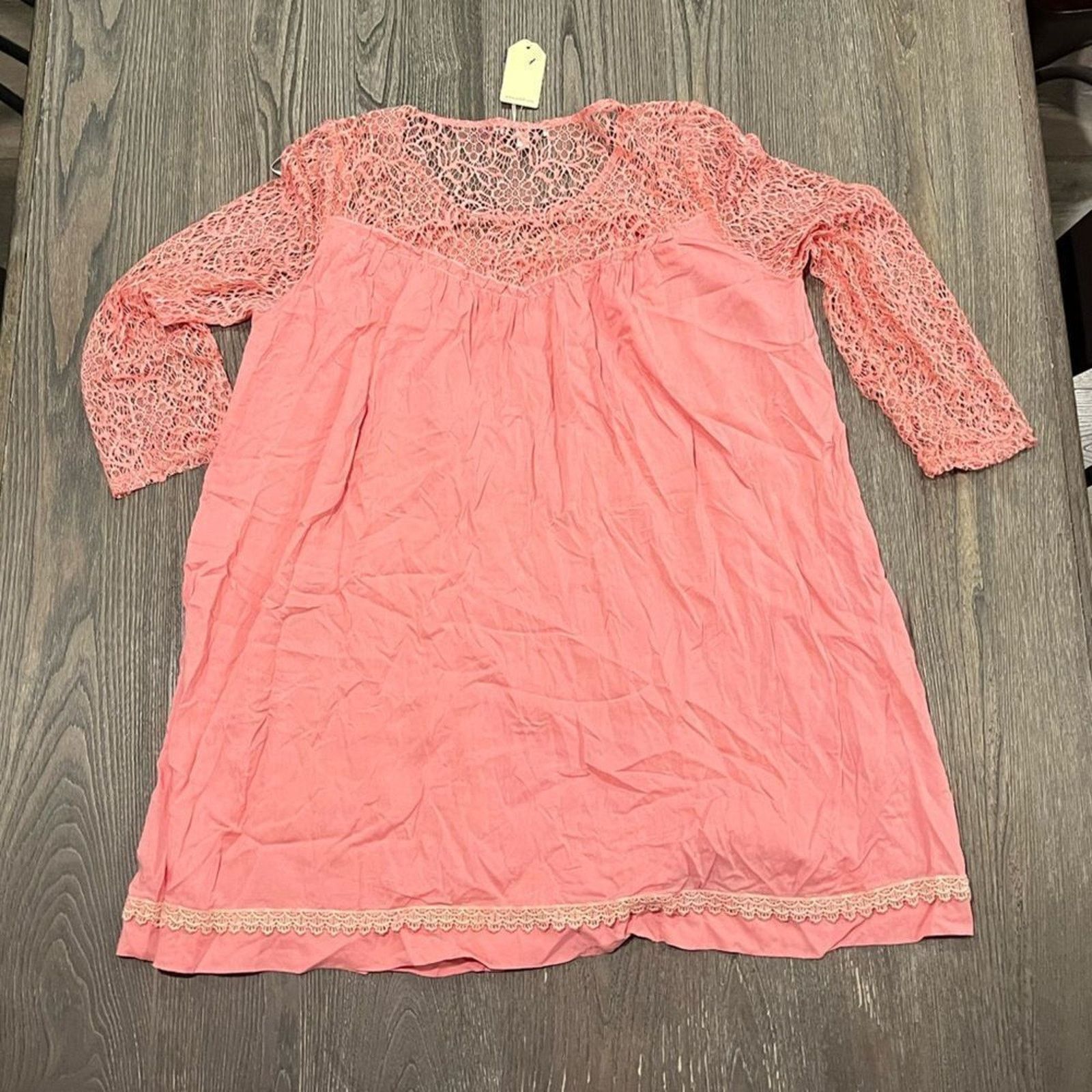 Vintage NWT Jodifl Peach Lace 1/2 Sleeve Blouse Size L Size L / US 10 / IT 46 - 4 Thumbnail