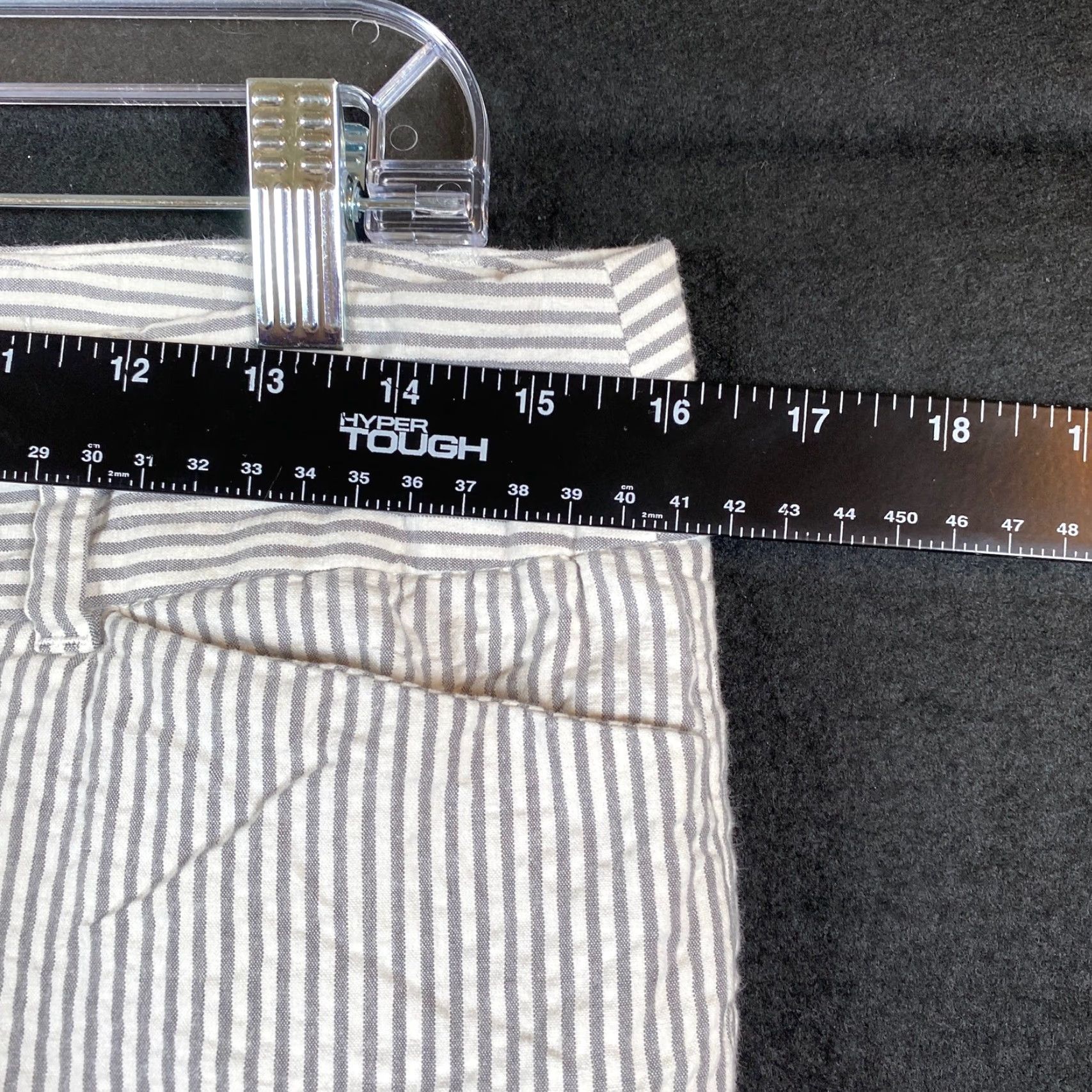 Loft LOFT Womens Pants White Gray Striped Seersucker Cropped Ankle Cotton Blend 8 Size 24" / US 00 / IT 34 - 7 Thumbnail