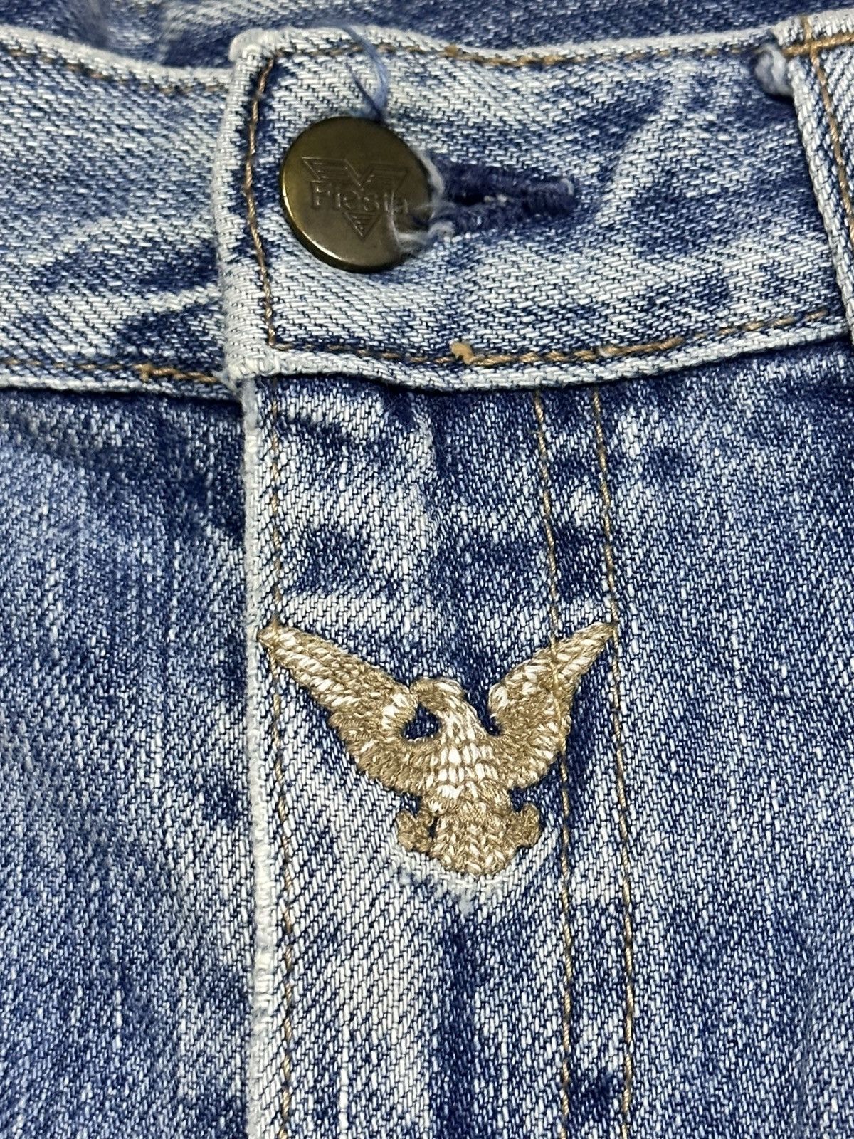 Blends Vintage Fiesta Blend Y2K Embroidered Jean American Eagle 🦅 Size US 31 - 5 Thumbnail