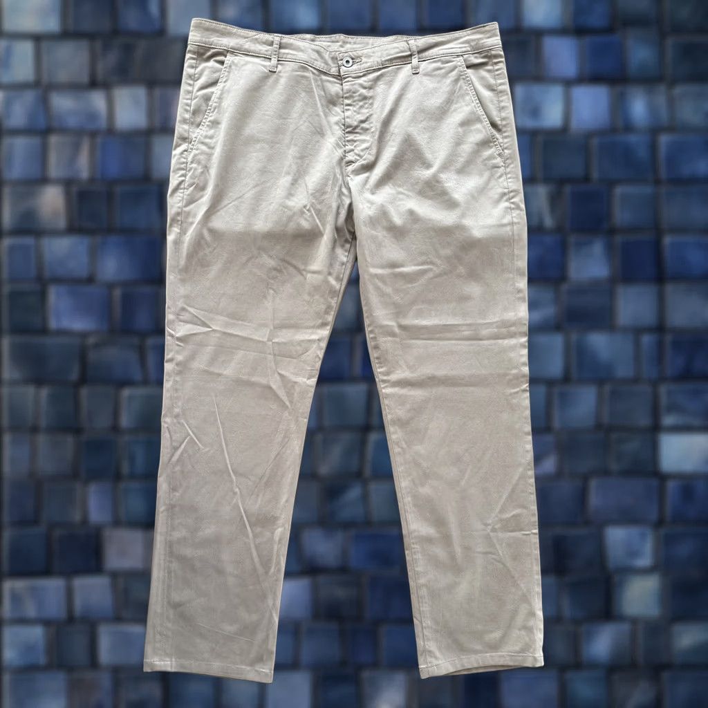 Vintage AG Adriano Goldschmied The Lux Khaki Pants Mens 38R Beige Straight 42x30.5 Twill Slit Front Pockets Size US 38 / EU 54 - 1 Thumbnail