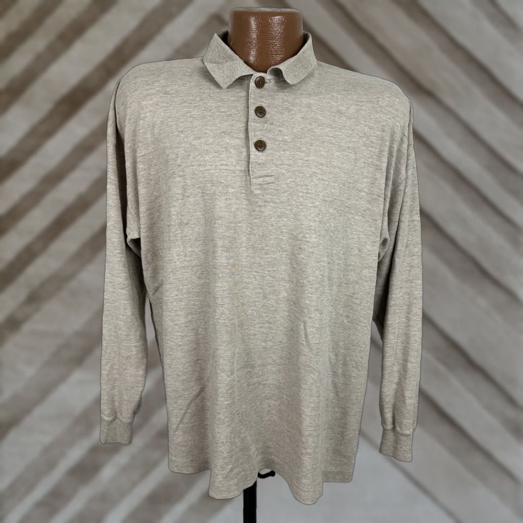 Vintage VINTAGE Metropolitan View Polo Shirt Men Large Boxy Regular Heavyweight Cotton Knit 90s Casual Preppy Sports 90s Mens Size US L / EU 52-54 / 3 - 1 Thumbnail