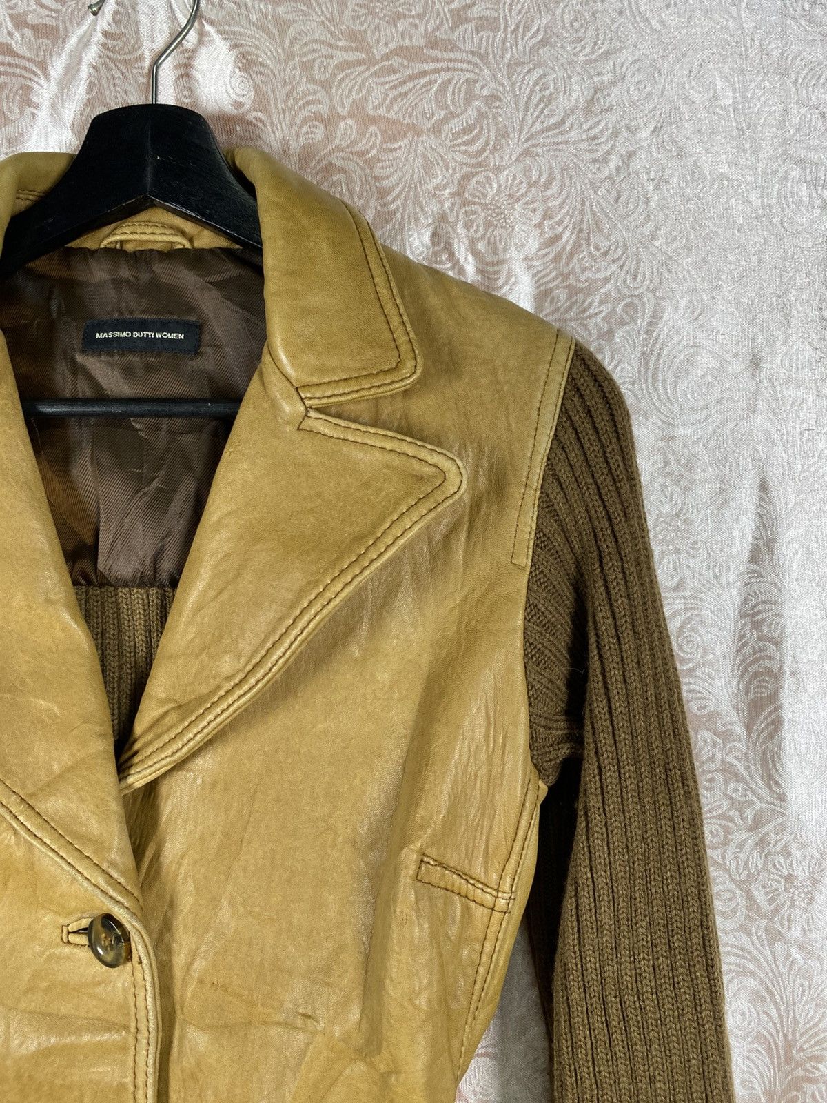 Massimo Dutti Vintage Massimo Dutti Women Leather Knit Hybrid Jacket Belt Size S / US 4 / IT 40 - 8 Thumbnail