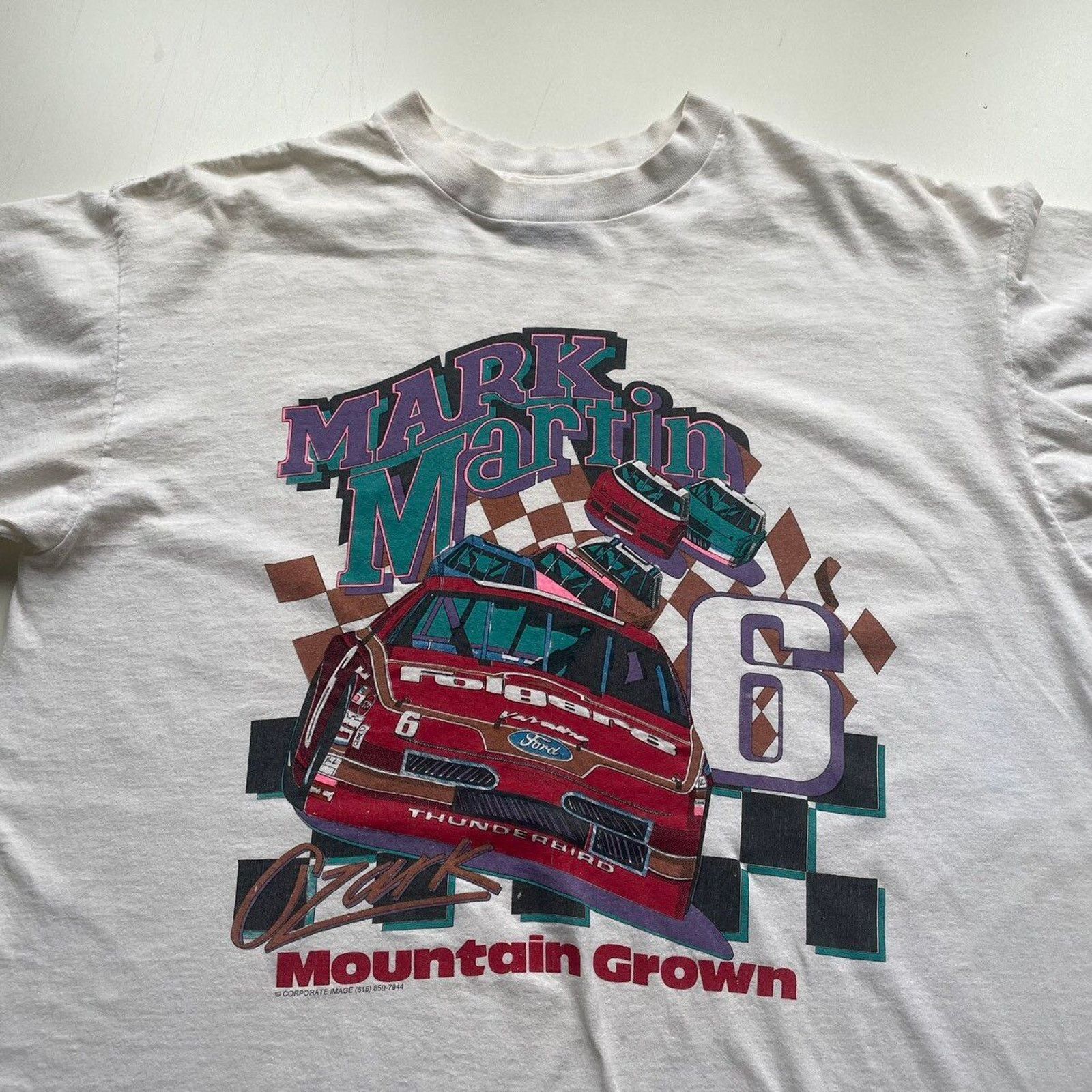 NASCAR Vintage 90s Nascar Racing Mark Martin T Shirt XL White Rare Size US XL / EU 56 / 4 - 2 Thumbnail