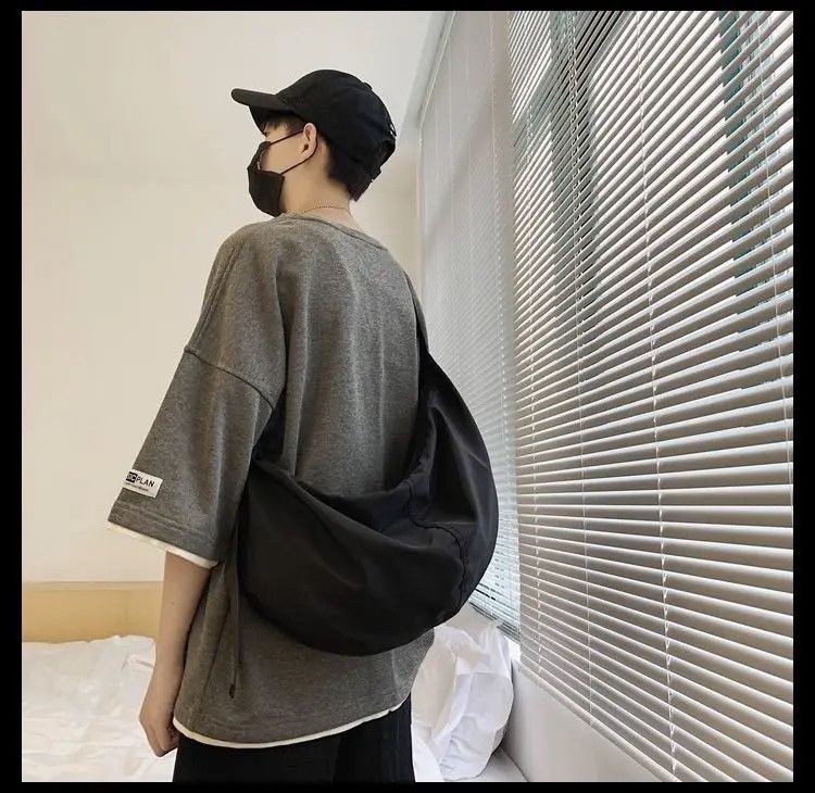 Designer Shoulder Nylon Roomy Bag Japanese Harajuku style Zipper Size ONE SIZE - 3 Thumbnail