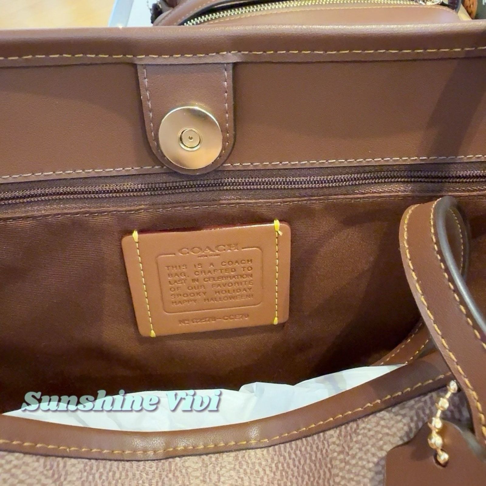 Coach NWT Coach City Tote Bag Halloween CCE70 Gold/Tan 2025 Size ONE SIZE - 11 Thumbnail